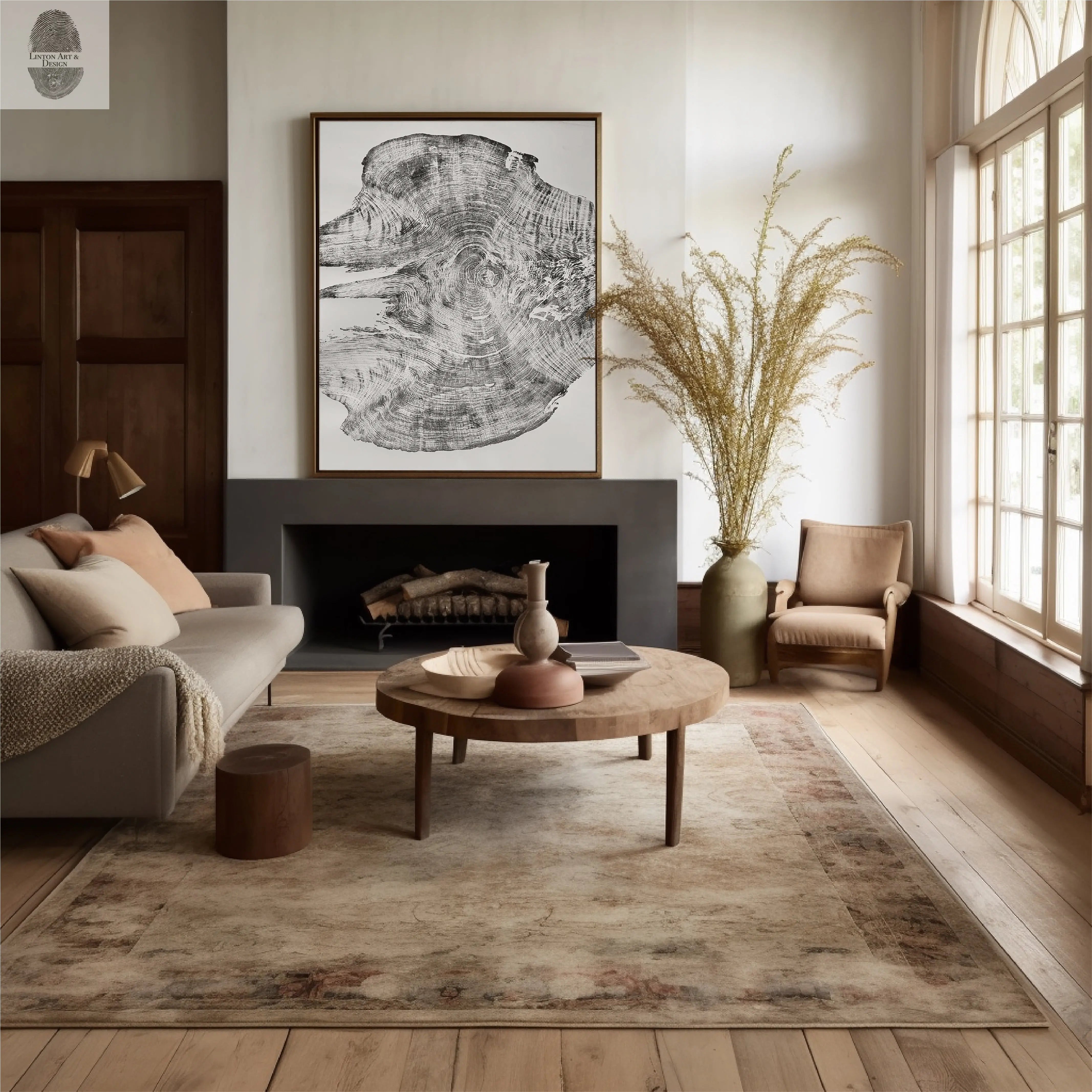 Redwood Tree, Tree Ring Print, California Coast, Wood Slice Wall Art by lintonart - product image 2 for Resin Society