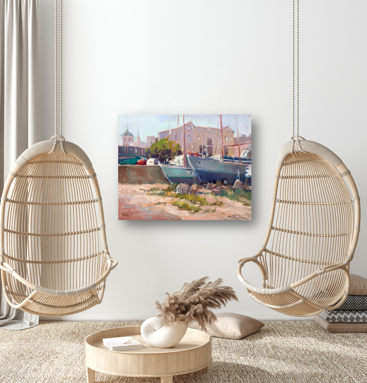 Repair Yard Artist Enhanced Canvas Print by John Beard Collection - product image 2 for Resin Society