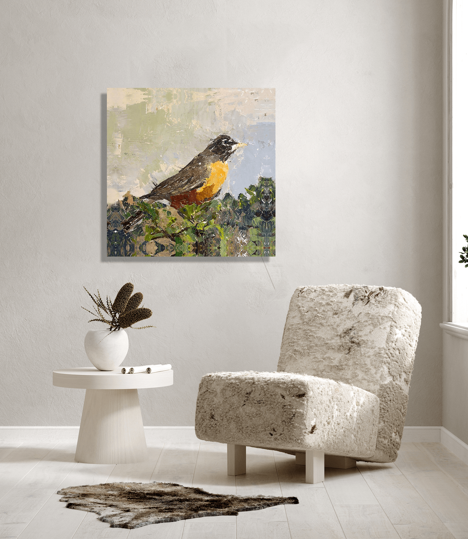 Robin Artist Enhanced Canvas Print by John Beard Collection - product image 4 for Resin Society