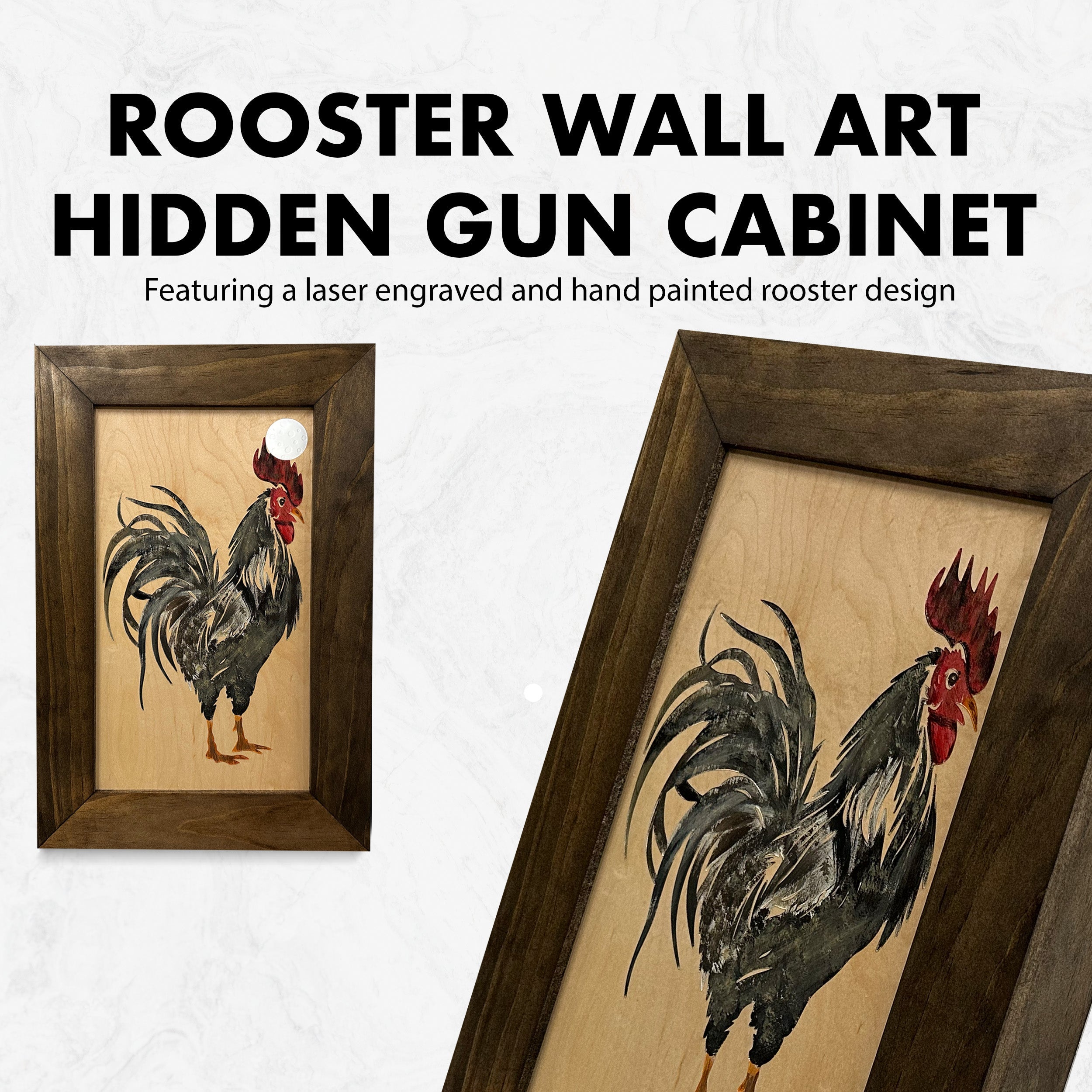 Farmhouse Rooster Gun Concealment Furniture by Bellewood Designs - product image 16 for Resin Society