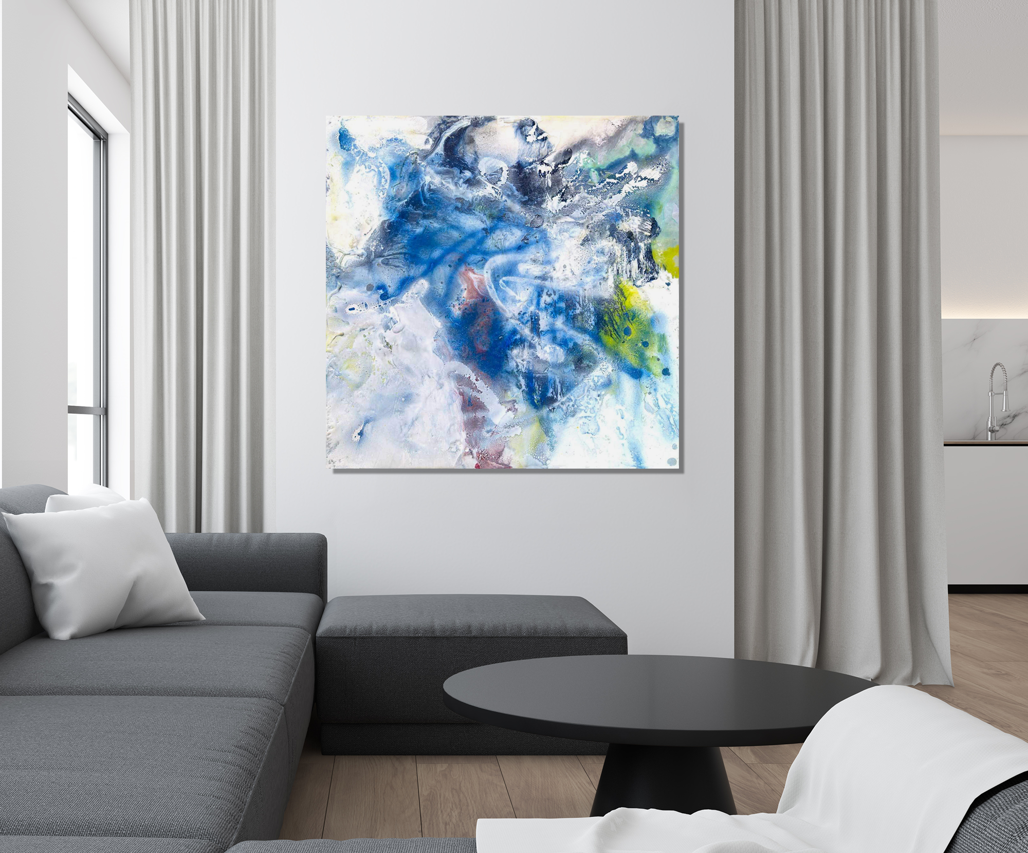 Rose Quartz 48x48 Artist Enhanced Canvas Print, Espresso Float Frame by John Beard Collection - product image 3 for Resin Society