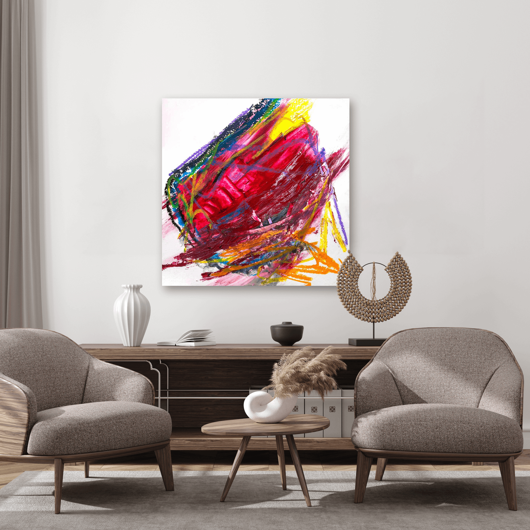 Ruby 48x48 Artist Enhanced Canvas Print