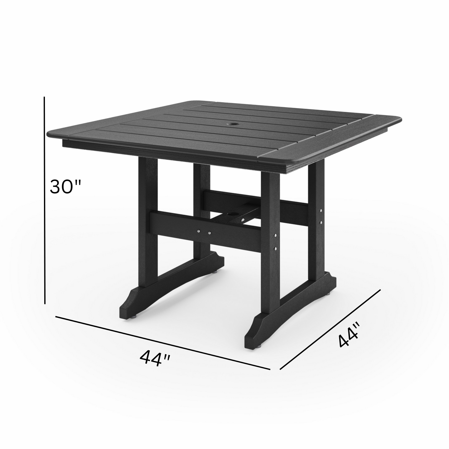 SoPoly 44 inch Savannah Square Dining Table in outdoor setting