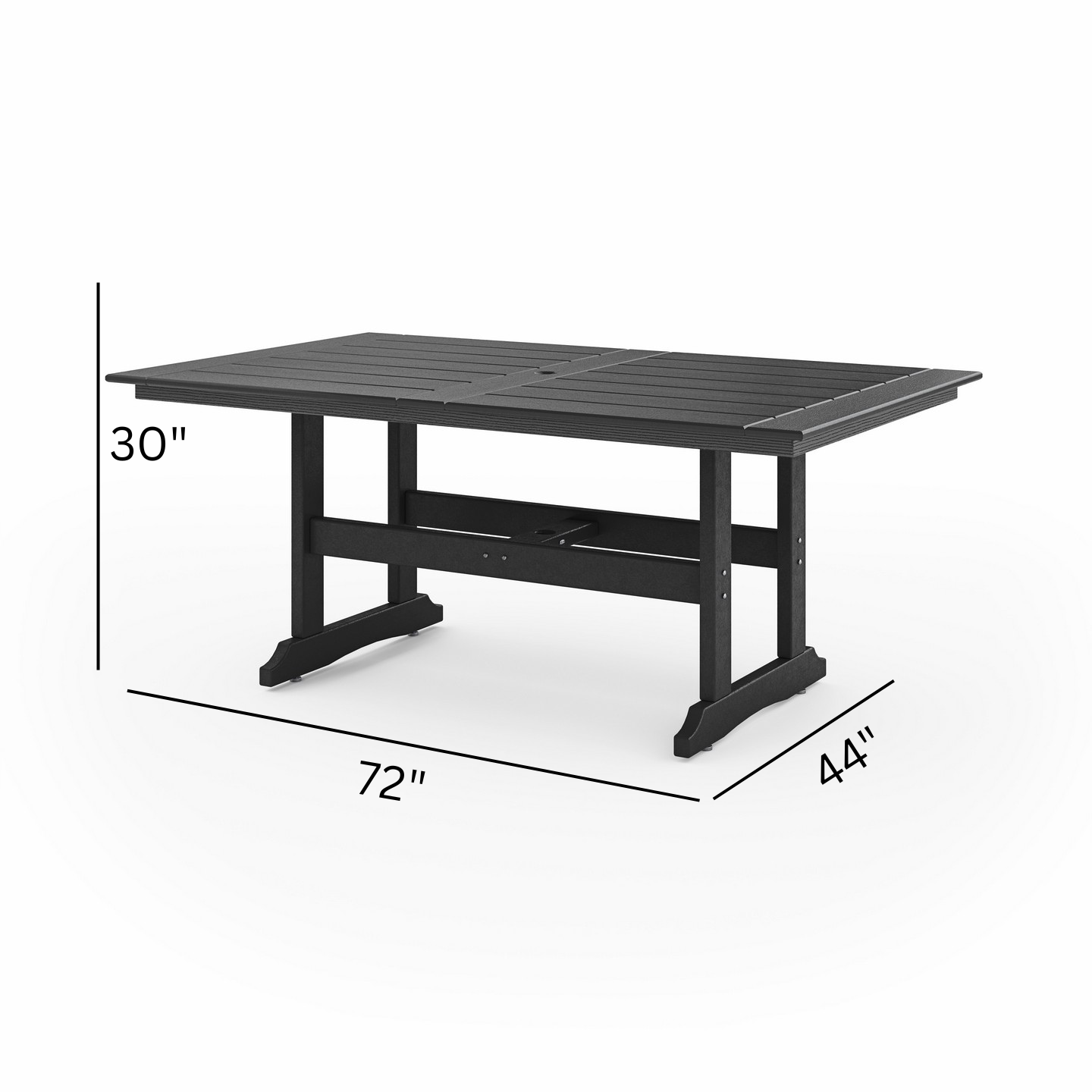 SoPoly 72 inch Savannah Farmhouse Dining Table in outdoor setting