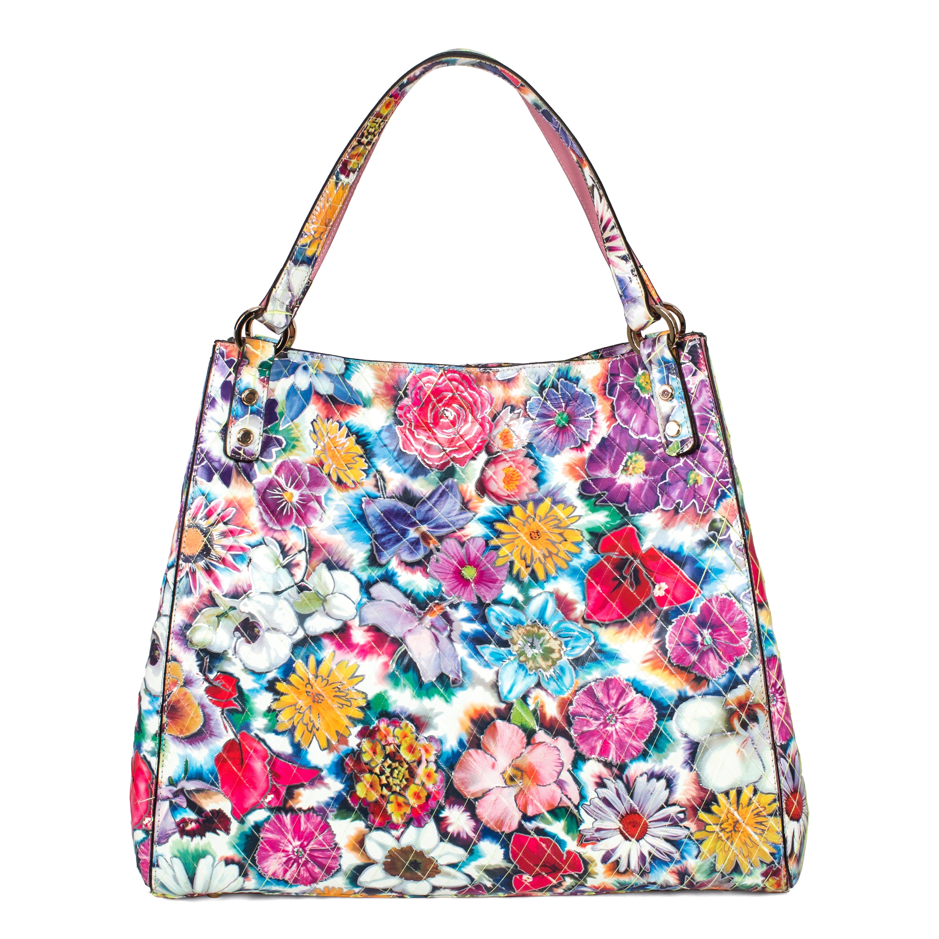 Large Floral Leather Tote Bag by Allysa Payne Beverly Hills - product image 2 for Resin Society