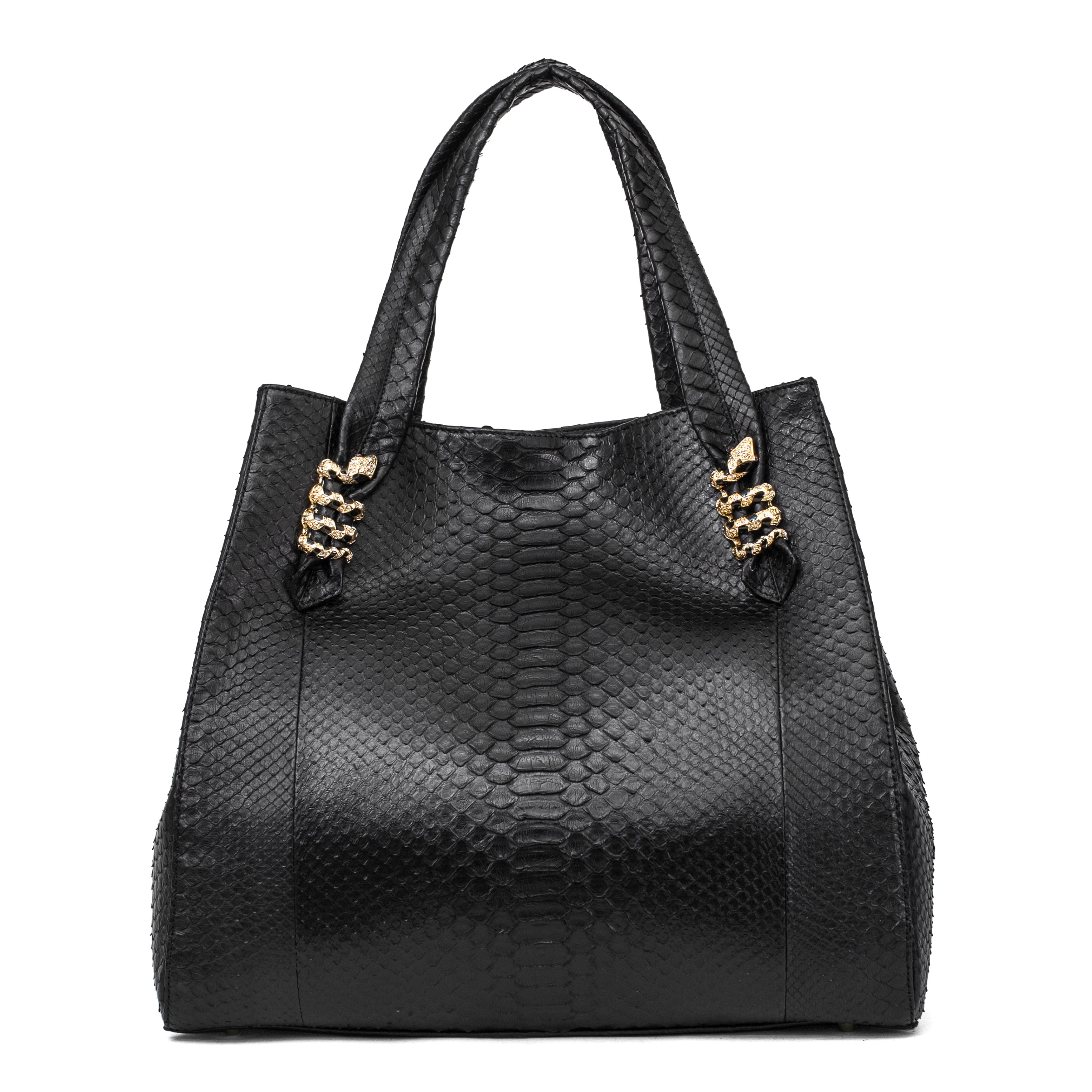 Large Black Python Shopper Bag by Allysa Payne Beverly Hills - main product image for Resin Society
