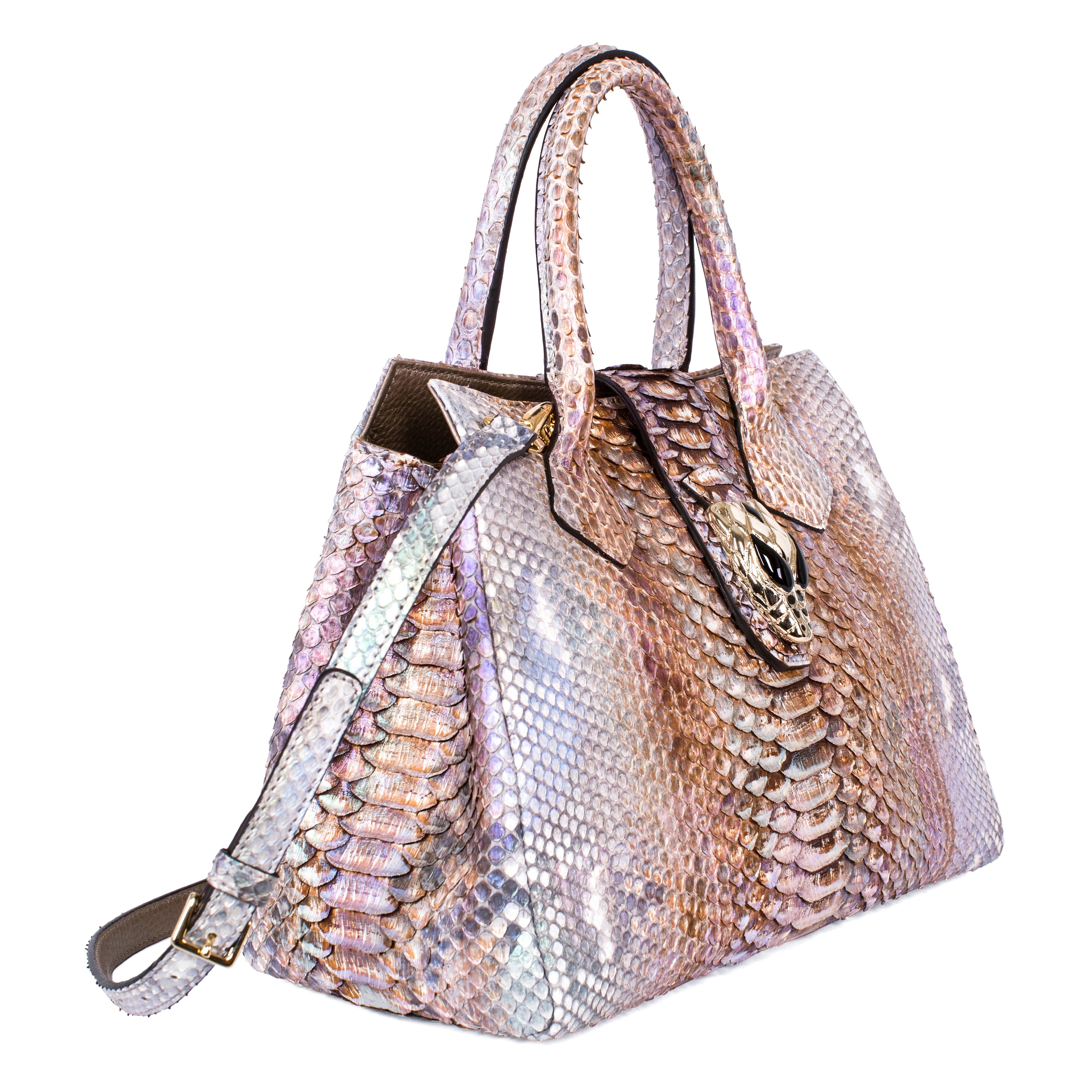 Iridescent Python Bag with Snake Head Accessory by Allysa Payne Beverly Hills - product image 3 for Resin Society
