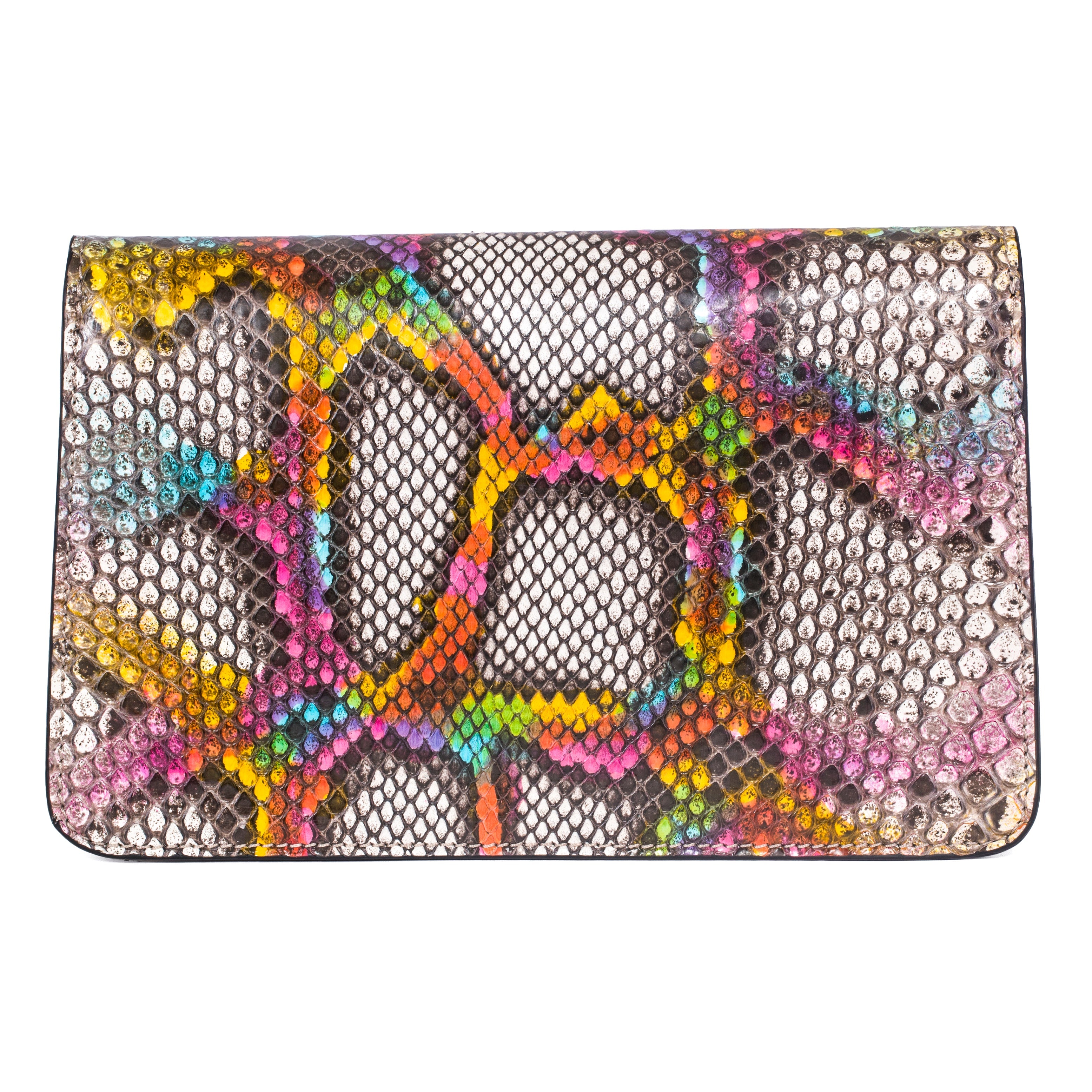 Rainbow Snakeskin Clutch With Custom Swarovski Stone by Allysa Payne Beverly Hills - product image 4 for Resin Society