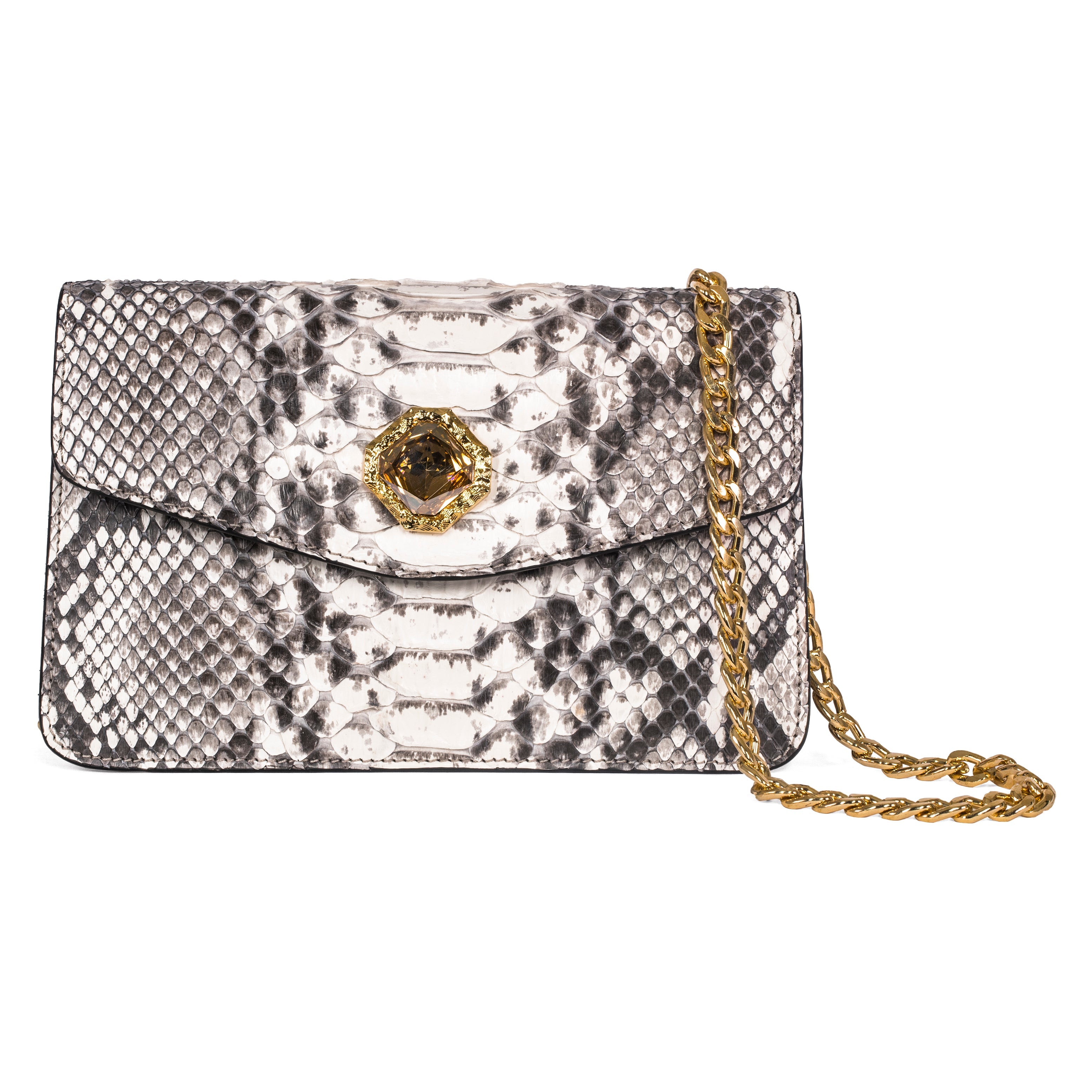 Natural Python Clutch With Custom Swarovski Stone by Allysa Payne Beverly Hills - product image 2 for Resin Society