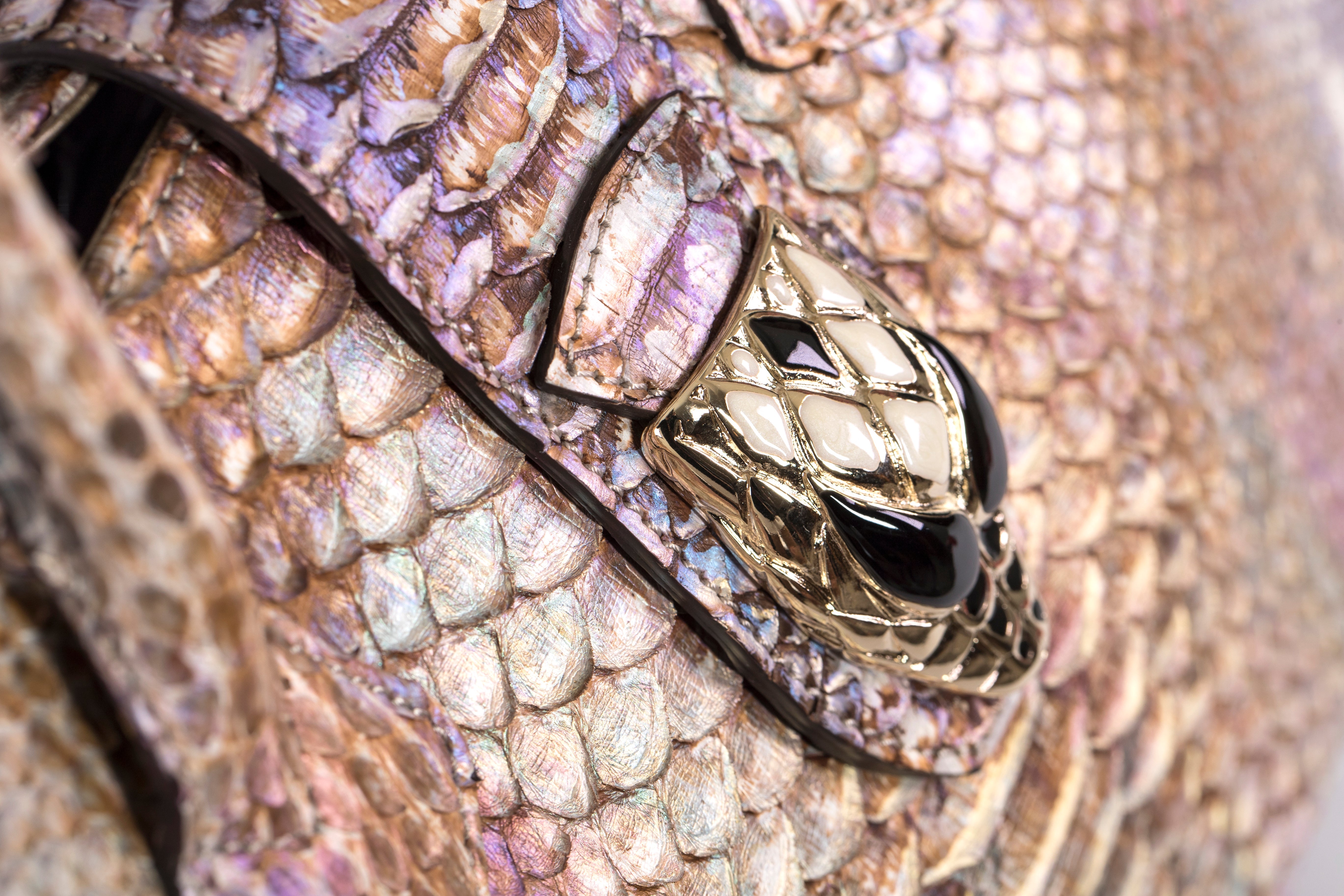 Iridescent Python Bag with Snake Head Accessory by Allysa Payne Beverly Hills - product image 8 for Resin Society