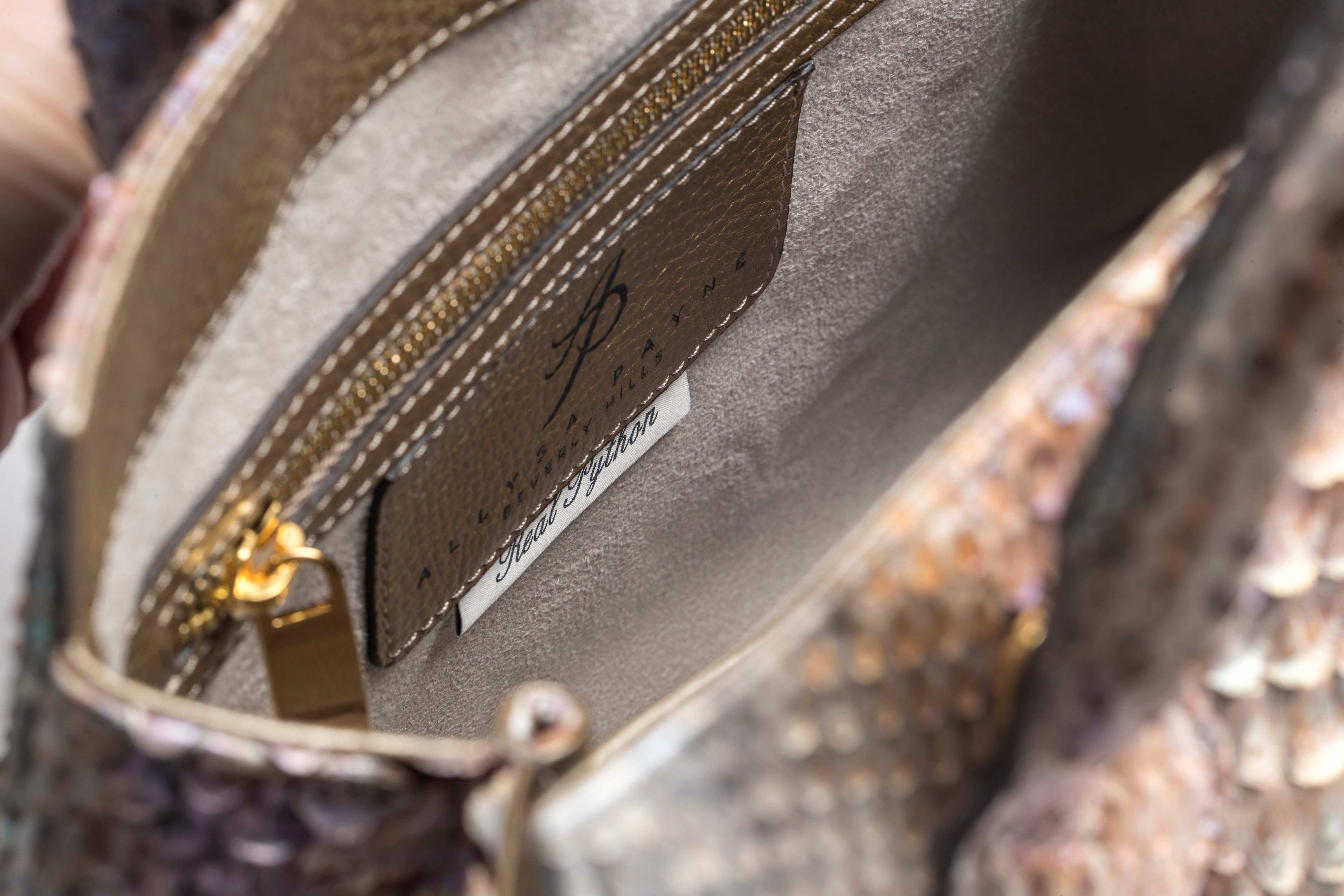 Iridescent Python Bag with Snake Head Accessory by Allysa Payne Beverly Hills - product image 10 for Resin Society