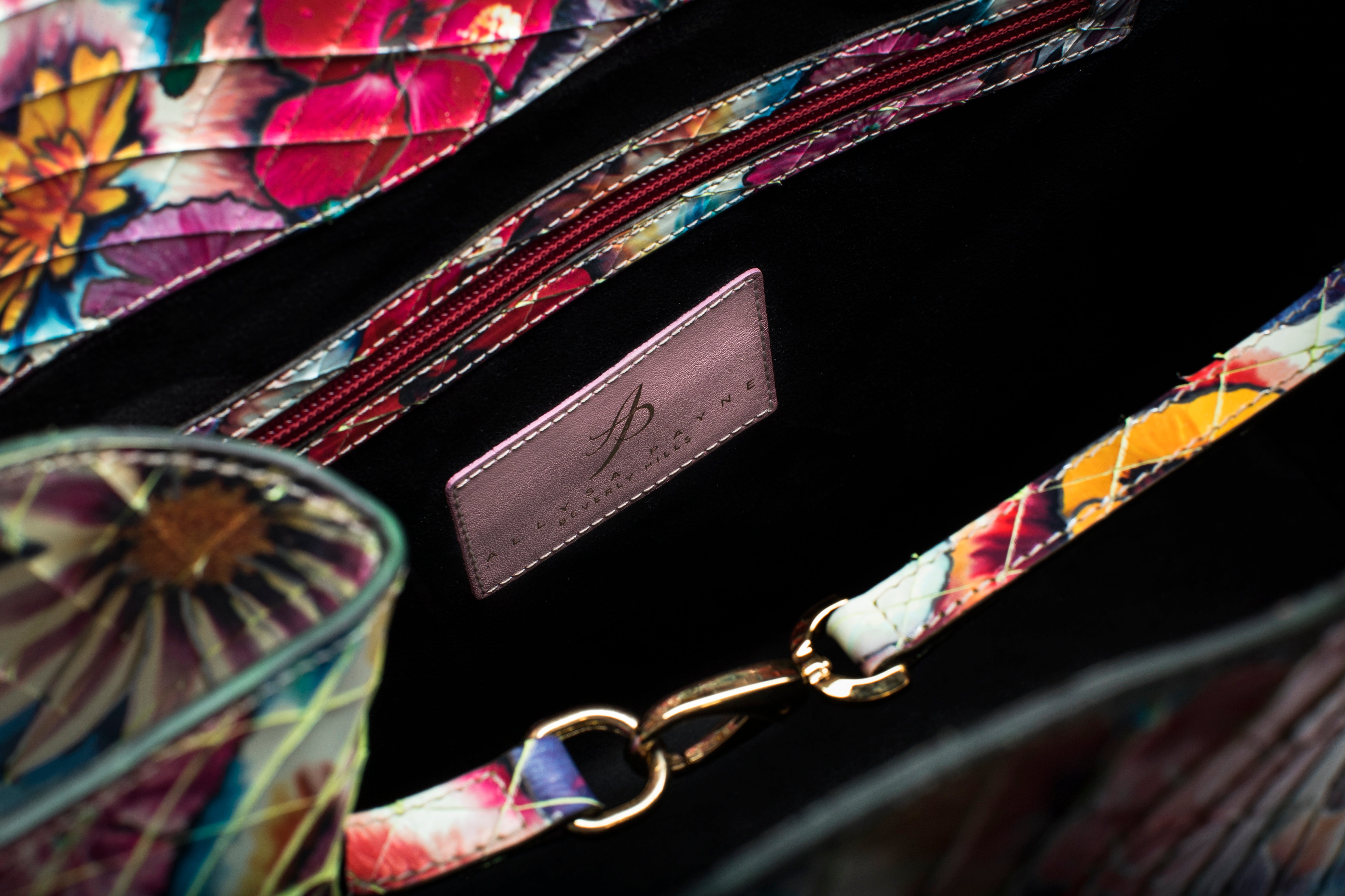 Large Floral Leather Tote Bag by Allysa Payne Beverly Hills - product image 7 for Resin Society