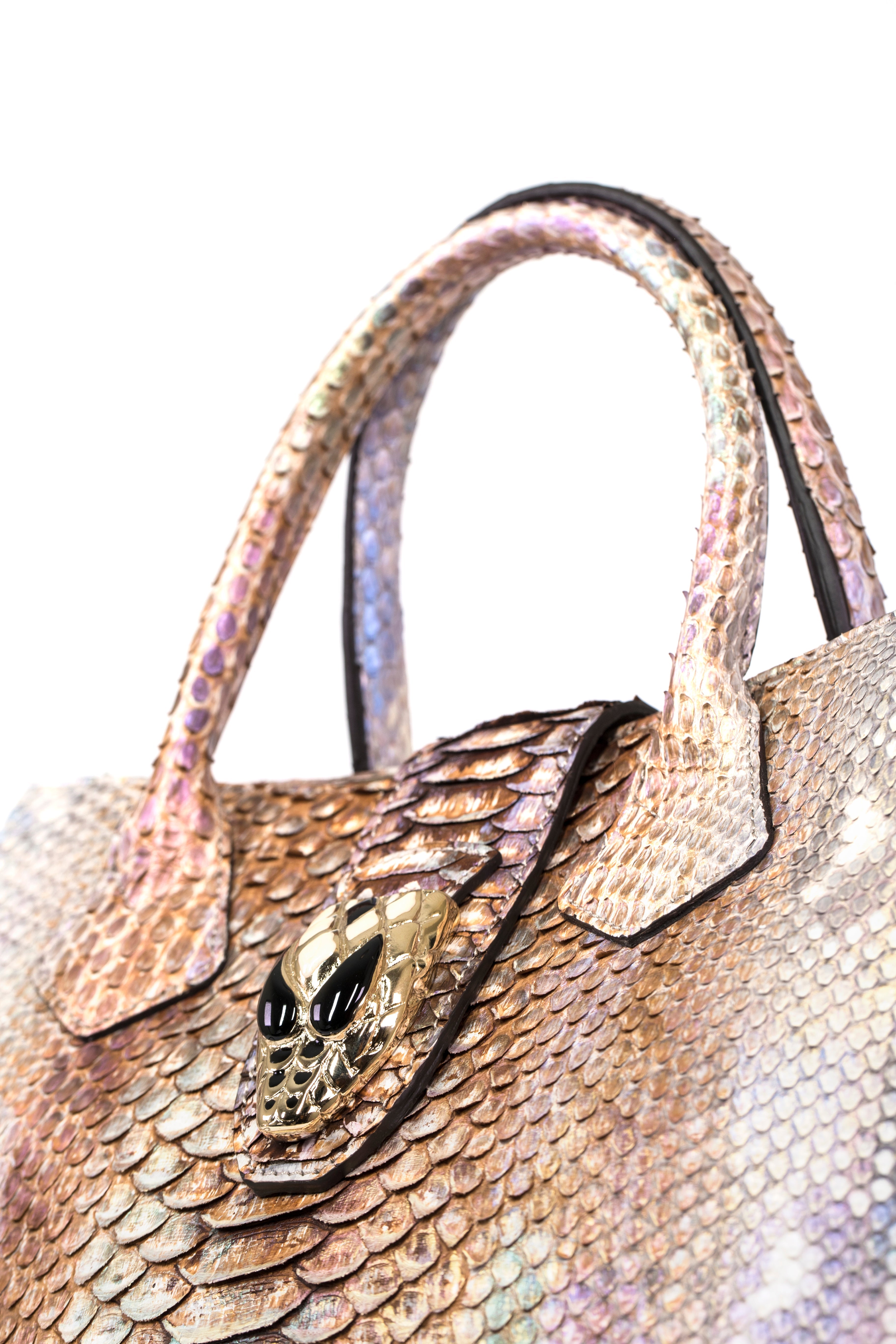 Iridescent Python Bag with Snake Head Accessory by Allysa Payne Beverly Hills - product image 6 for Resin Society