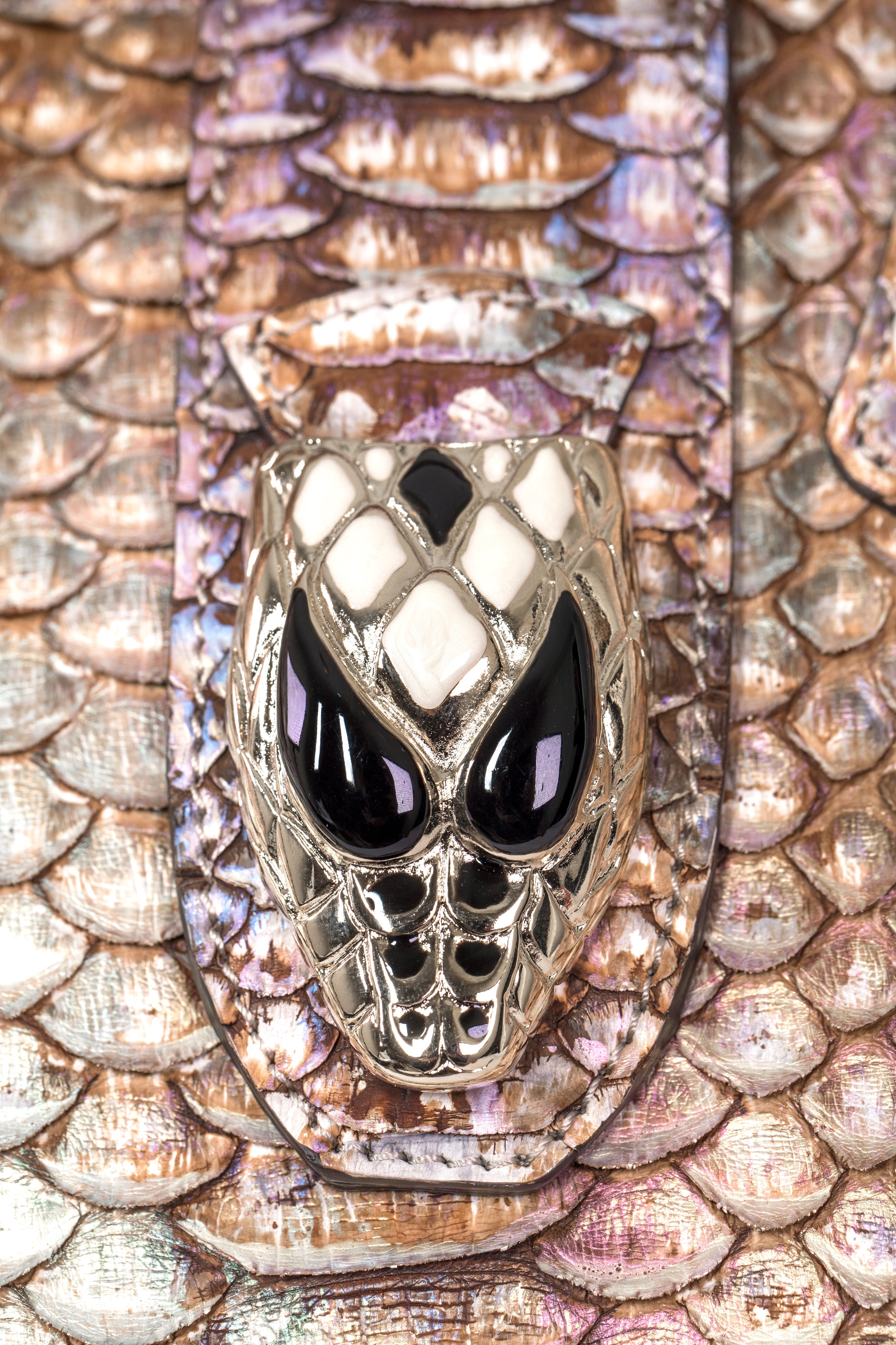 Iridescent Python Bag with Snake Head Accessory by Allysa Payne Beverly Hills - product image 5 for Resin Society