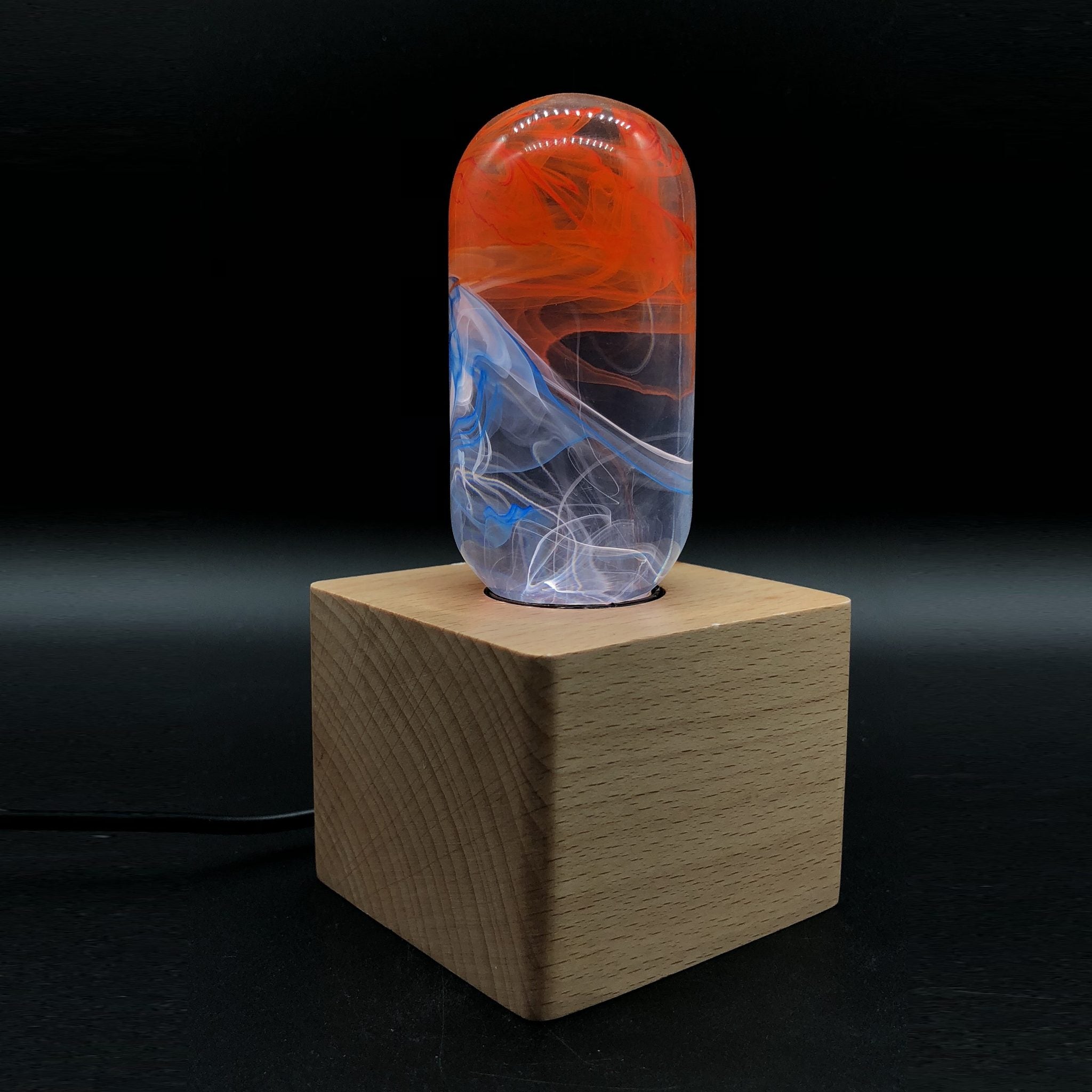 EP Light Sunset Resin Bulb Bundle showing three handcrafted resin LED bulbs with unique sunset-inspired designs