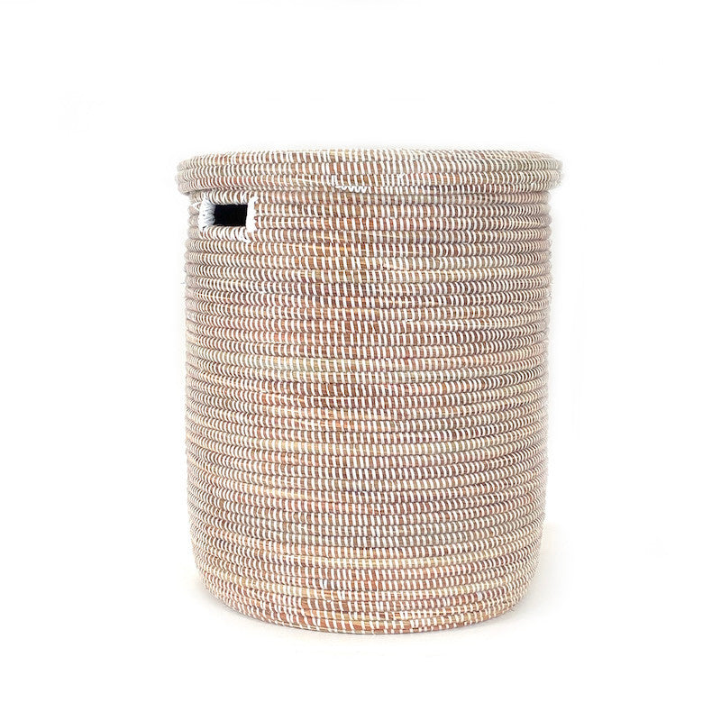 White Flat Lid Basket - Large by Mbare Ltd - main product image for Resin Society