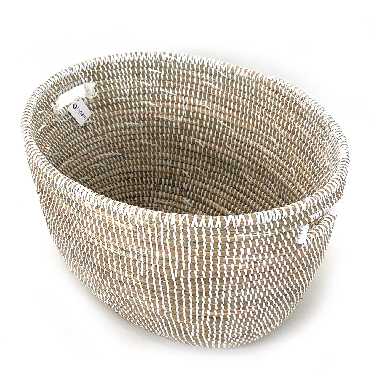 White Oval Basket by Mbare Ltd - main product image for Resin Society