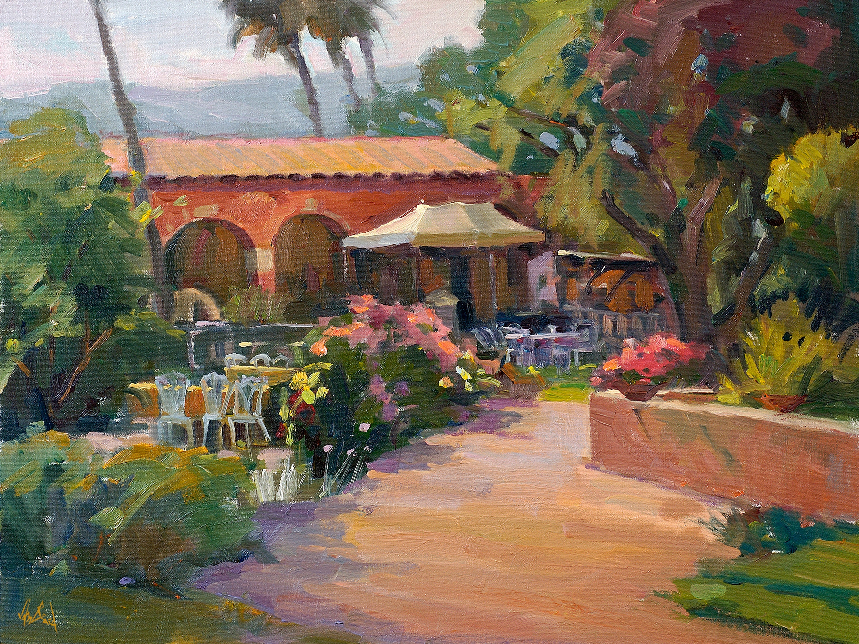 San Juan Capistrano Artist Enhanced Canvas Print by John Beard Collection - main product image for Resin Society