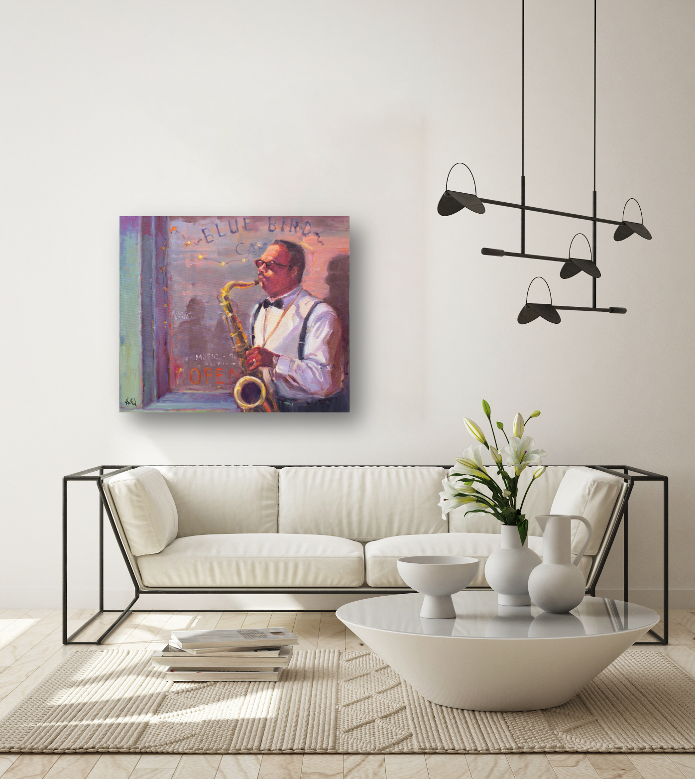 Sax Player Artist Enhanced Canvas Print by John Beard Collection - product image 4 for Resin Society