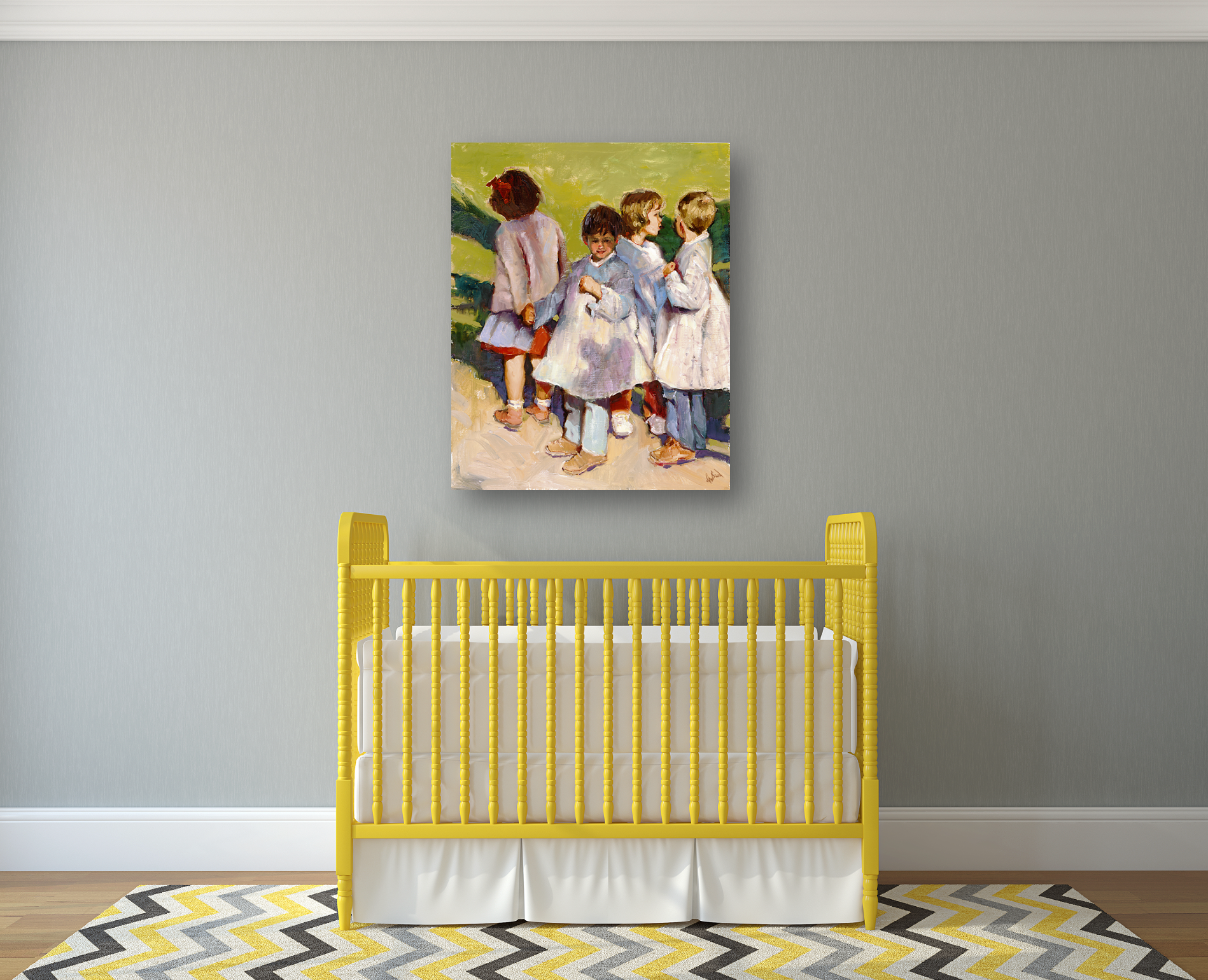 Schoolyard Artist Enhanced Canvas Print by John Beard Collection - product image 2 for Resin Society