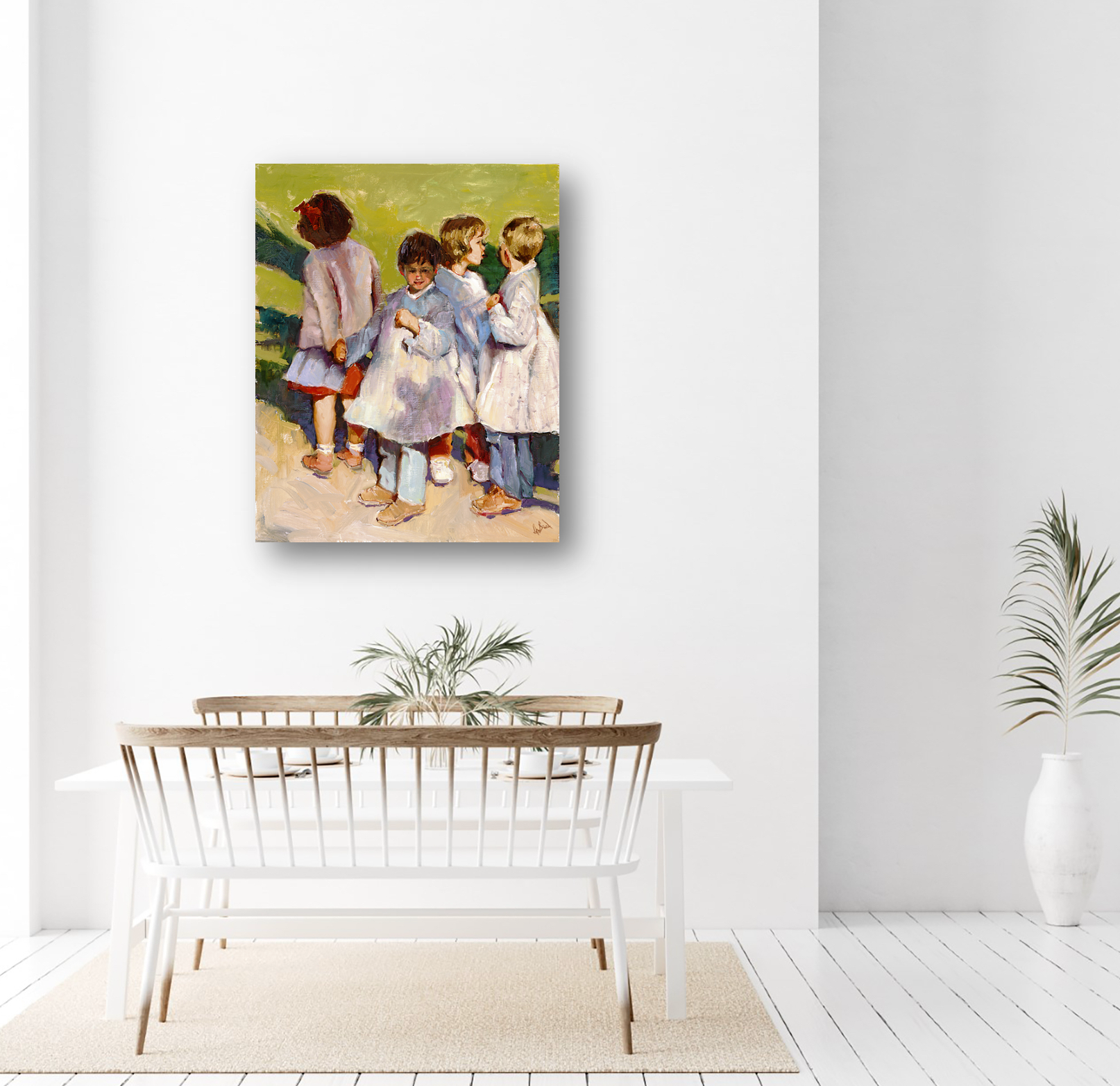 Schoolyard Artist Enhanced Canvas Print by John Beard Collection - product image 3 for Resin Society