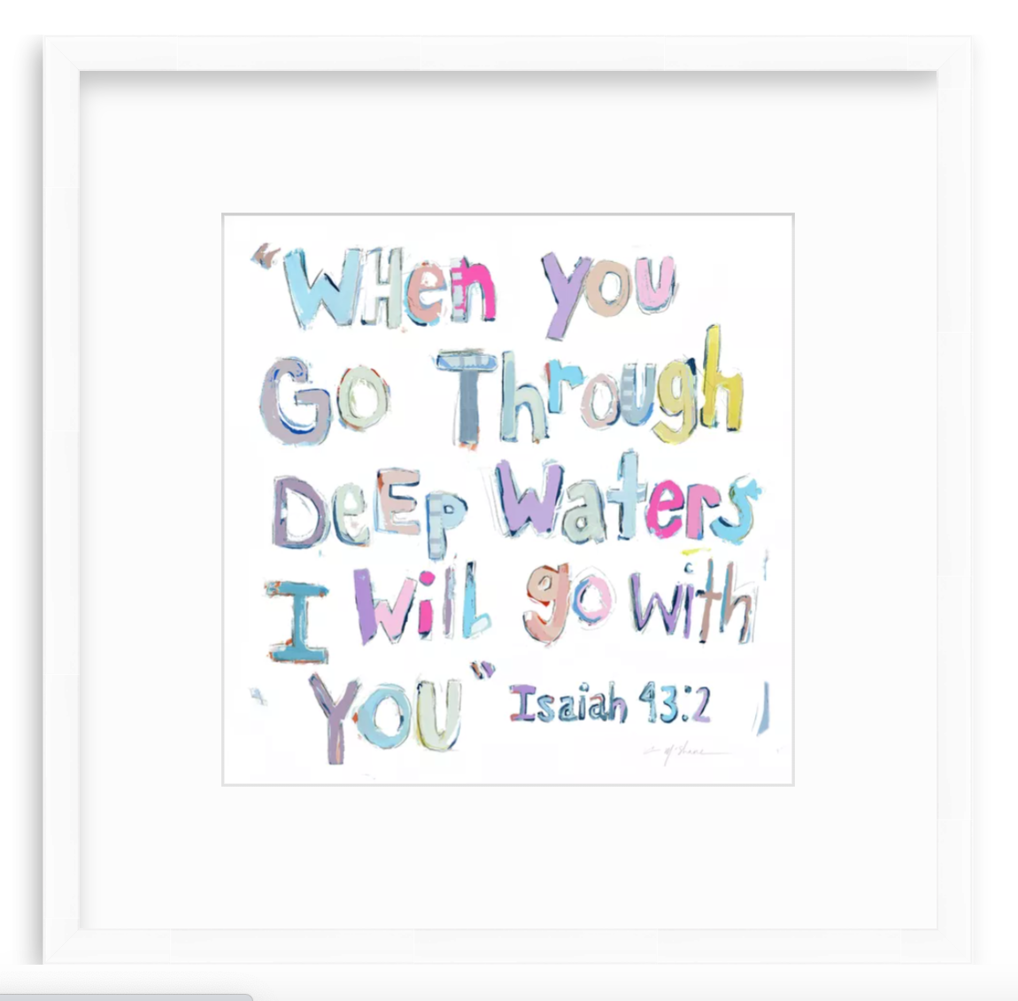 Isaiah 43:2 Pinks Fine Art Print by Chelsea McShane Art