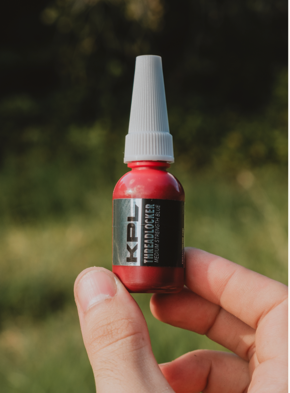 KPL *OIL TOLERANT* - Blue Medium Strength Pocketknife Threadlocker - Large Blue 10ml detail image - Resin Society