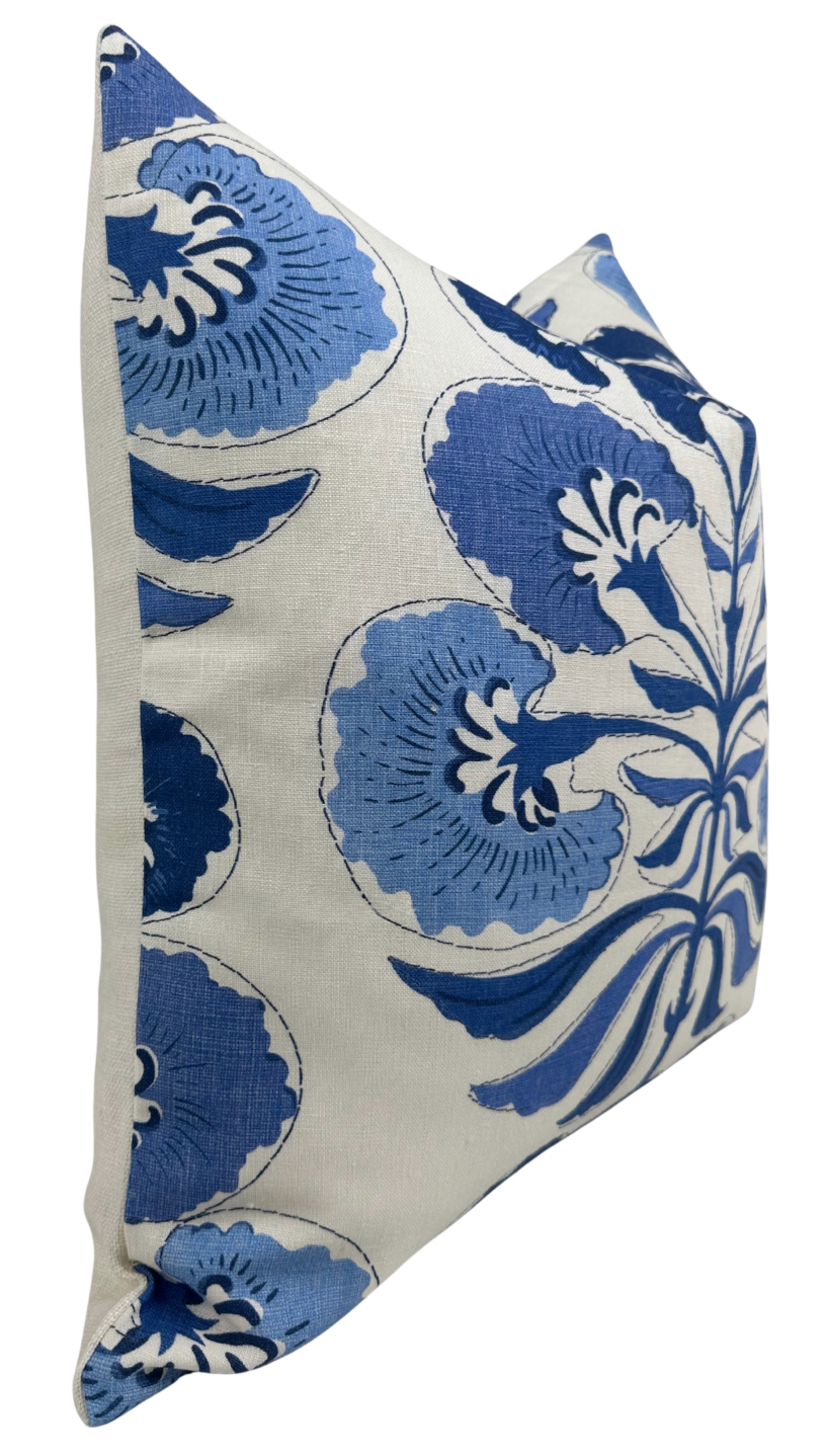 Tybee Tree Pillow Cover in Blue on White, Thibaut Pillows by DEKOWE