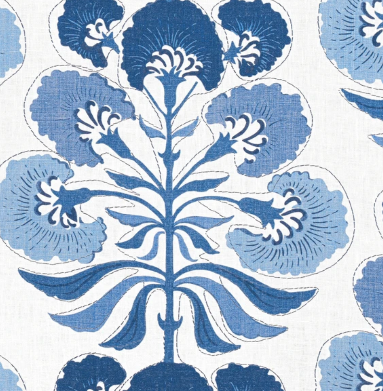 Tybee Tree Pillow Cover in Blue on White, Thibaut Pillows by DEKOWE