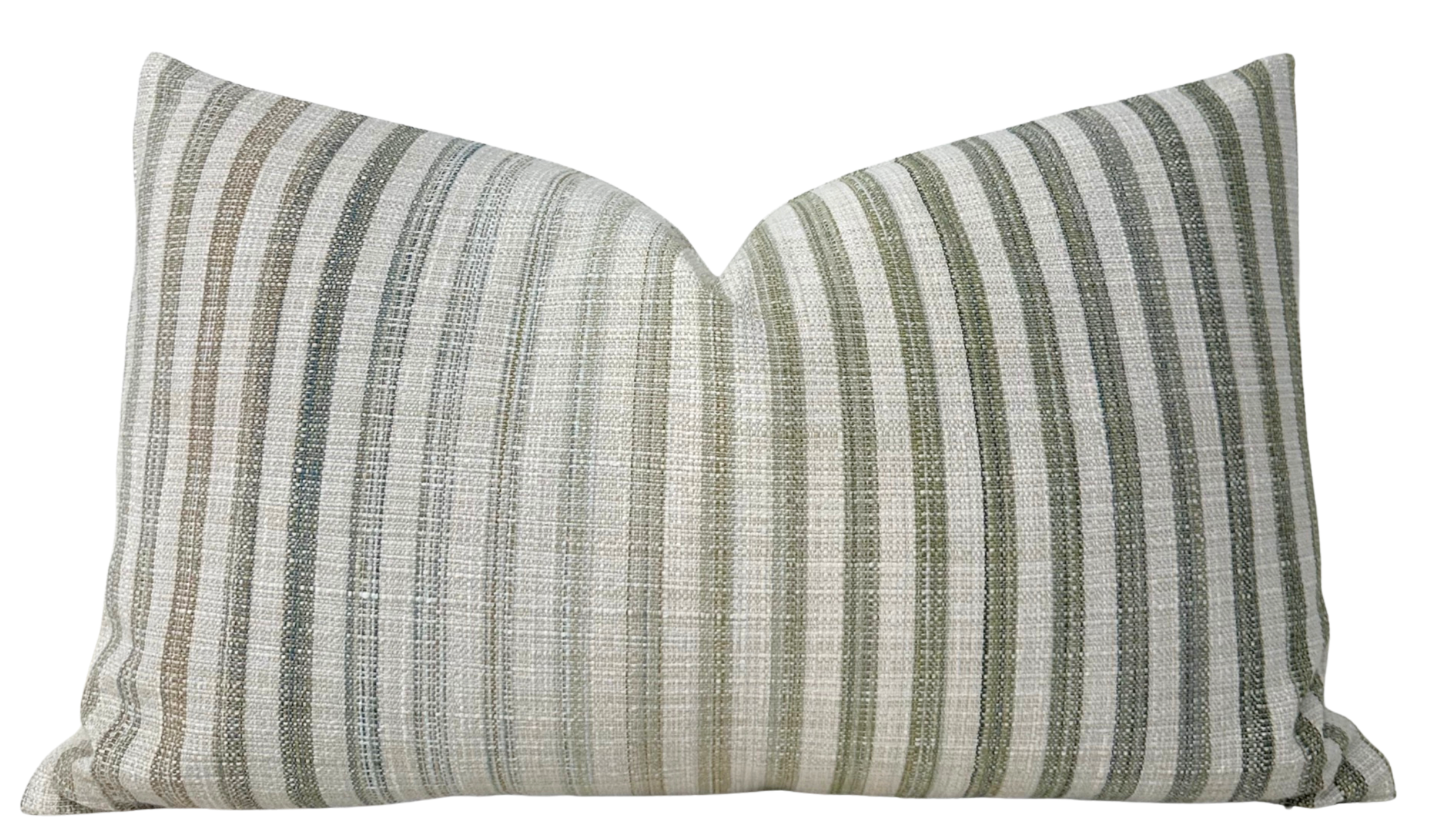 Pharos Pillow Cover in green displayed on sofa with layered cushions