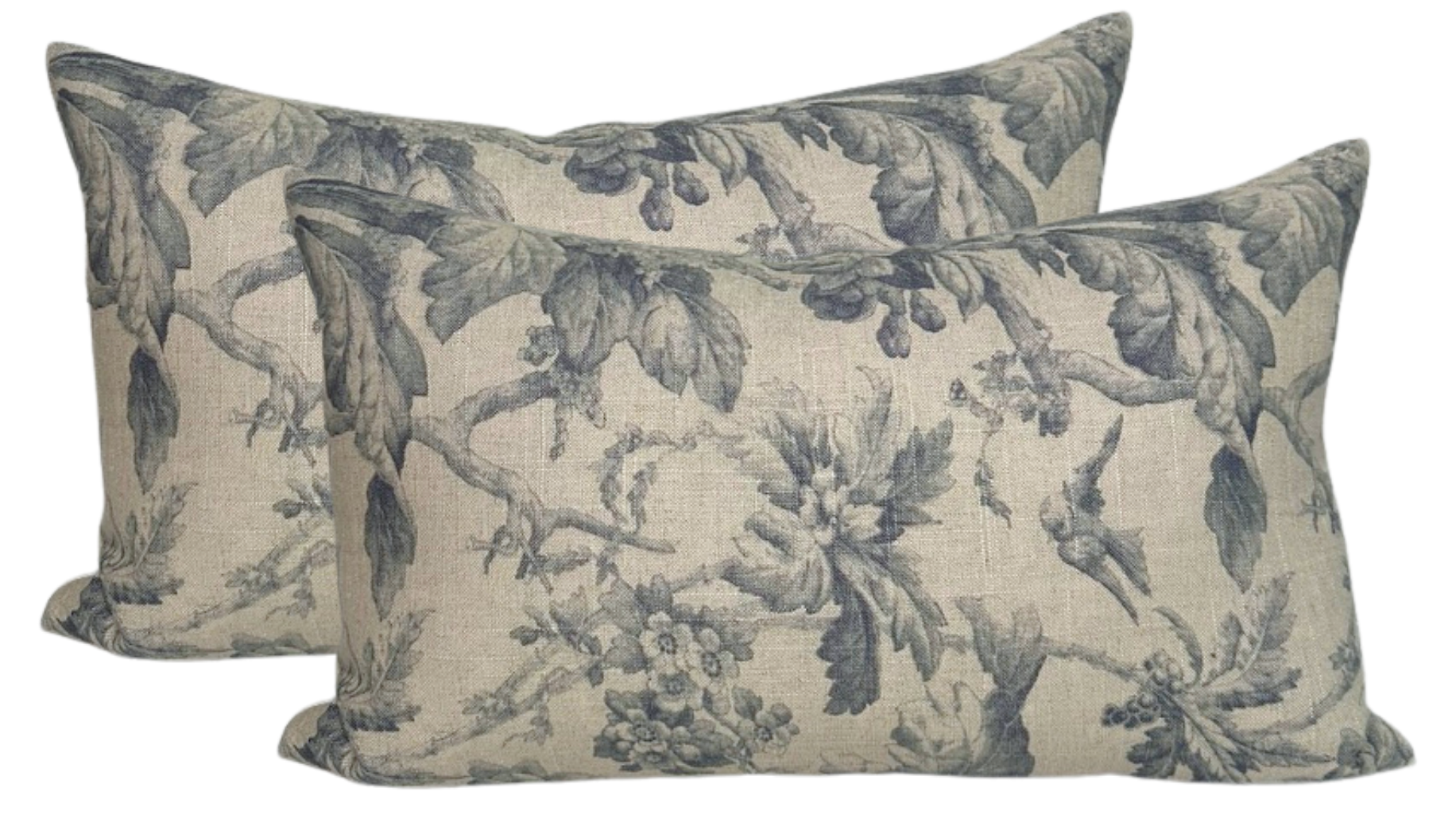 Lita Floral Print Pillow Cover in Blue