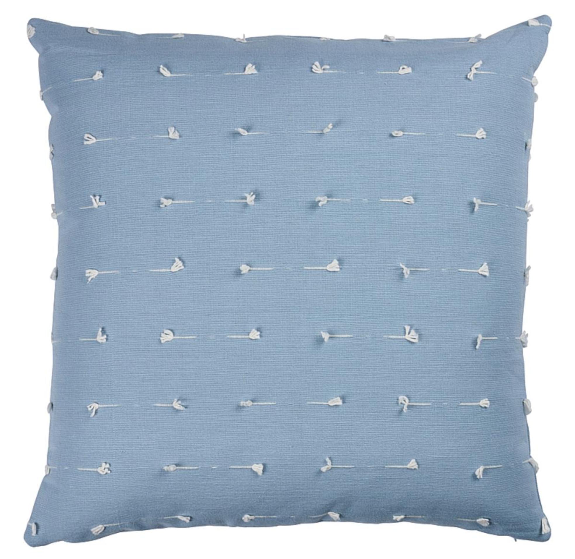 Teton Embroidered Pillow Cover in sky blue front view