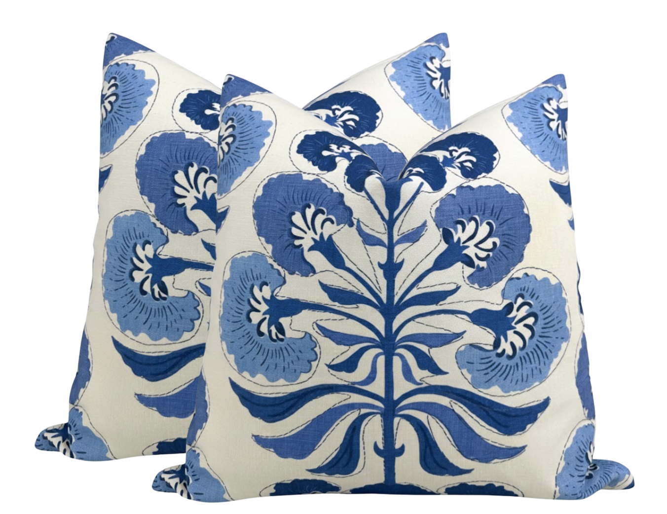 Tybee Tree Pillow Cover in Blue on White, Thibaut Pillows by DEKOWE