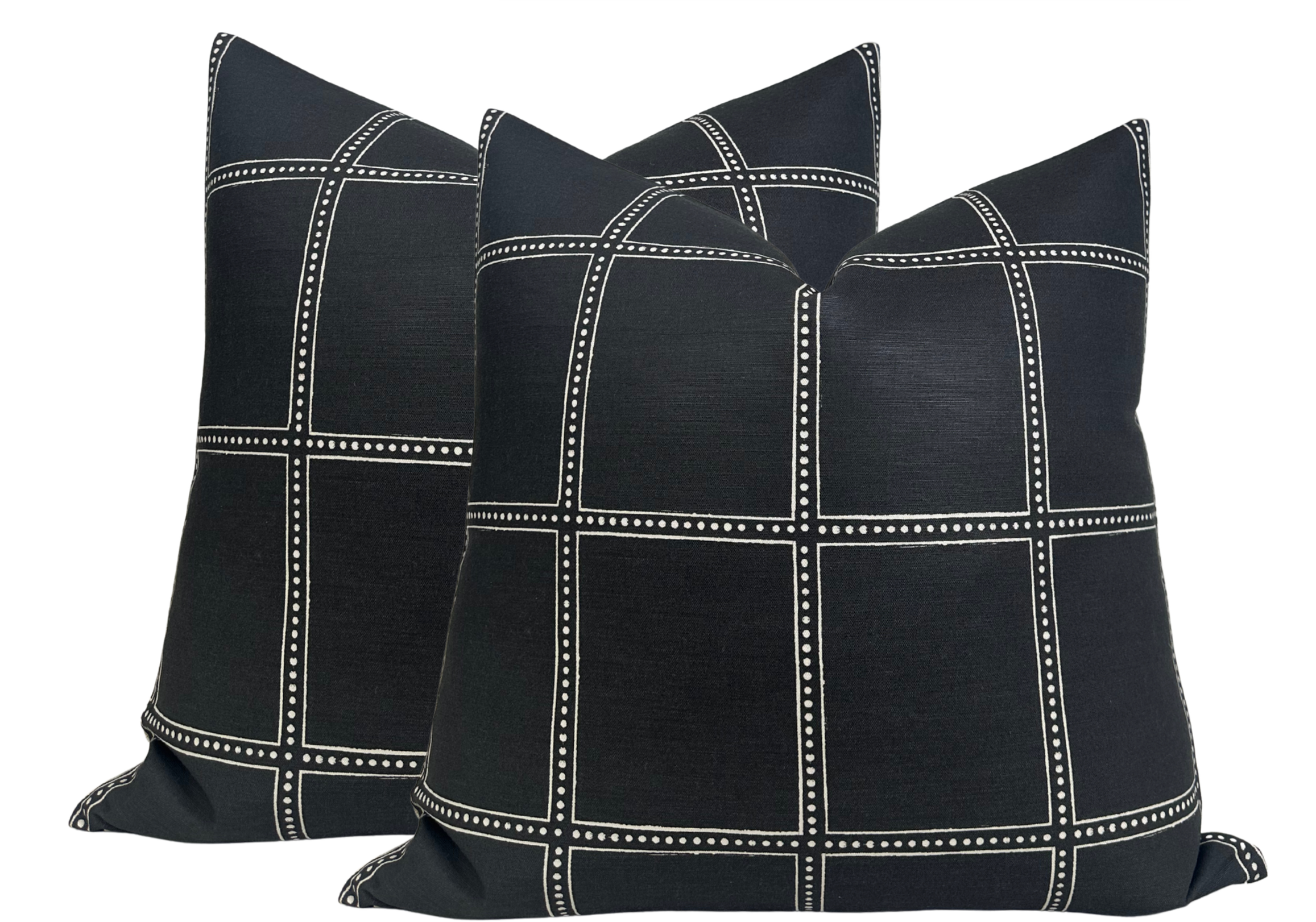 Postage Pillow Cover in Black, Designer Pillows by DEKOWE