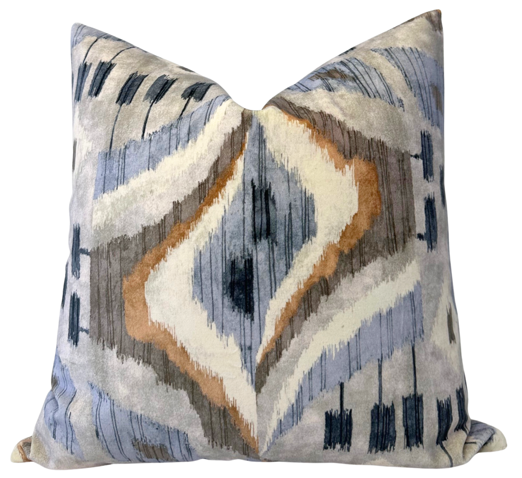 Artesian Velvet Pillow Cover in Birch with visible texture and ivory backing