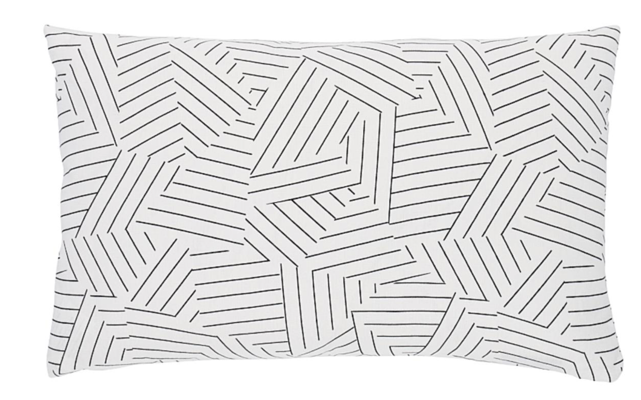 Deconstructed Stripe Pillow Cover in Black with ivory linen back