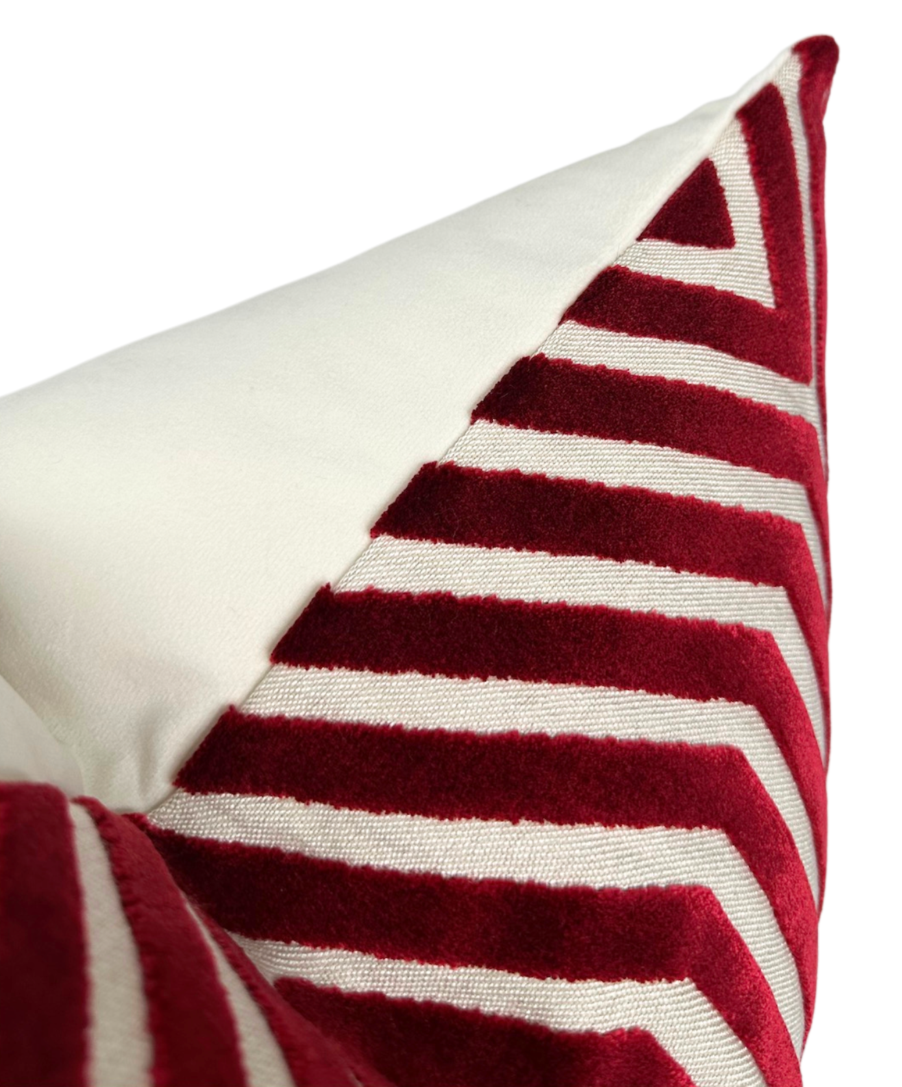 Vanderbilt Velvet Pillow Cover in Garnet Red, Schumacher Textiles by DEKOWE