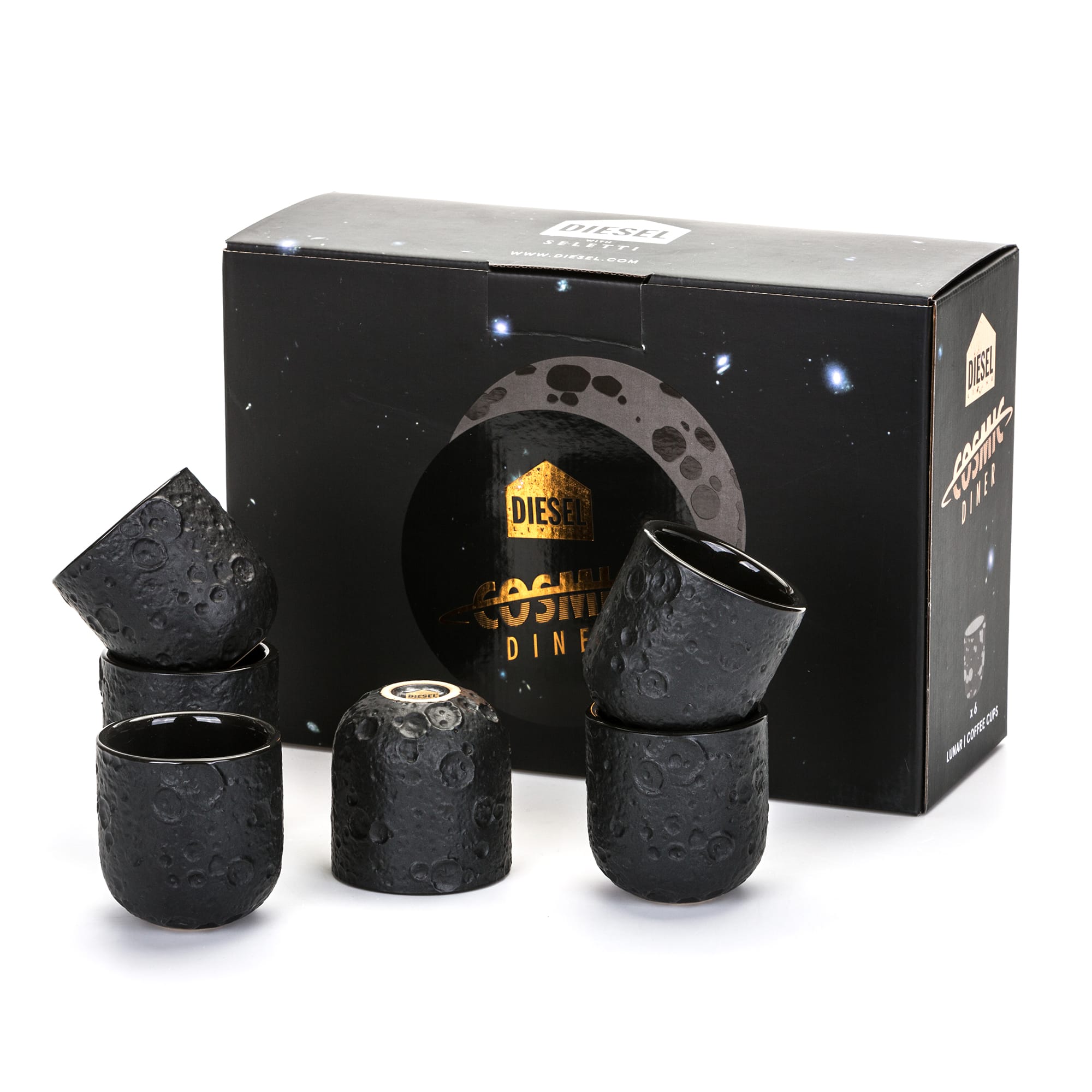 Cosmic Diner Lunar Coffee cups set of 6 detail image - Resin Society