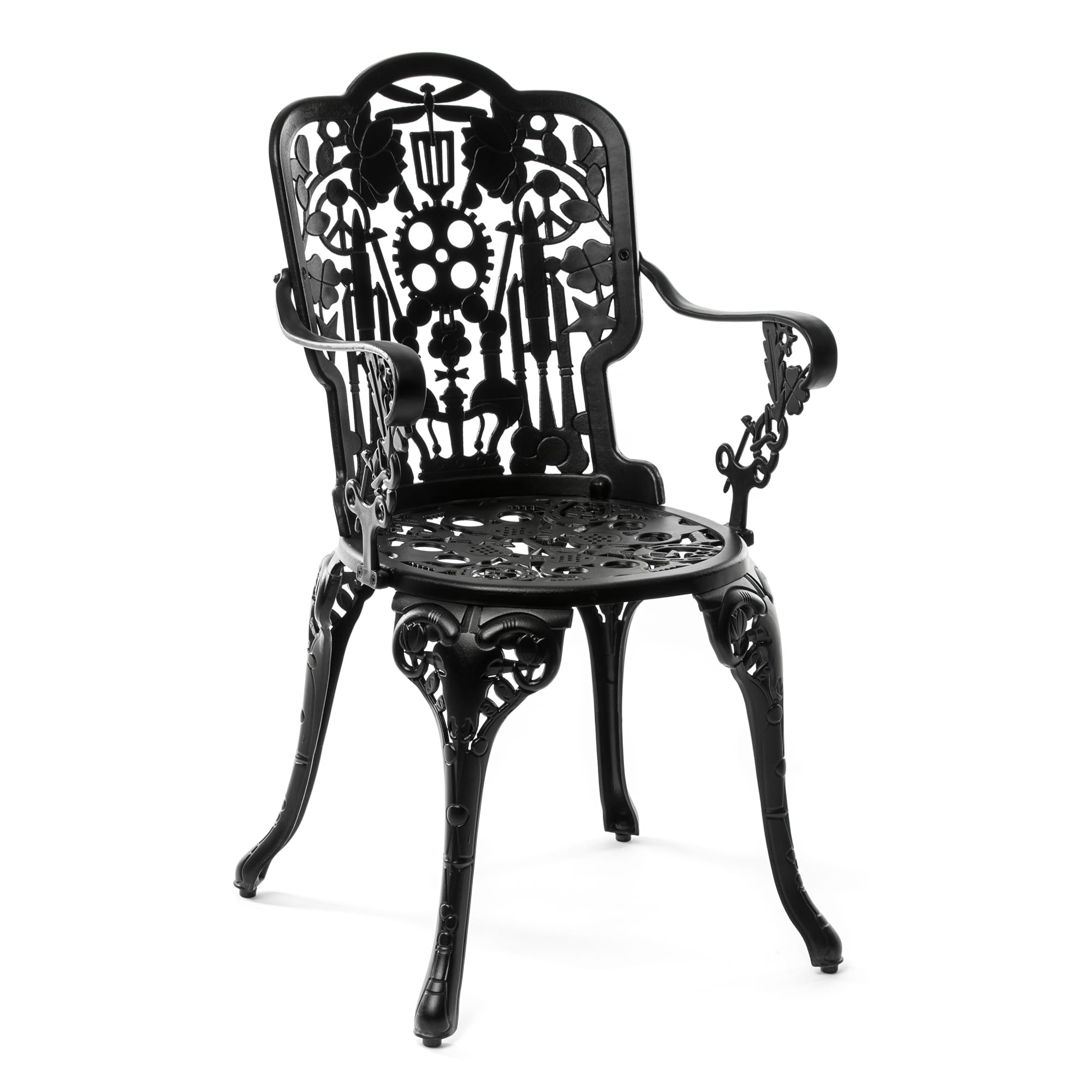 Industry Collection ALUMINIUM ARMCHAIR - BLACK detail image - Resin Society