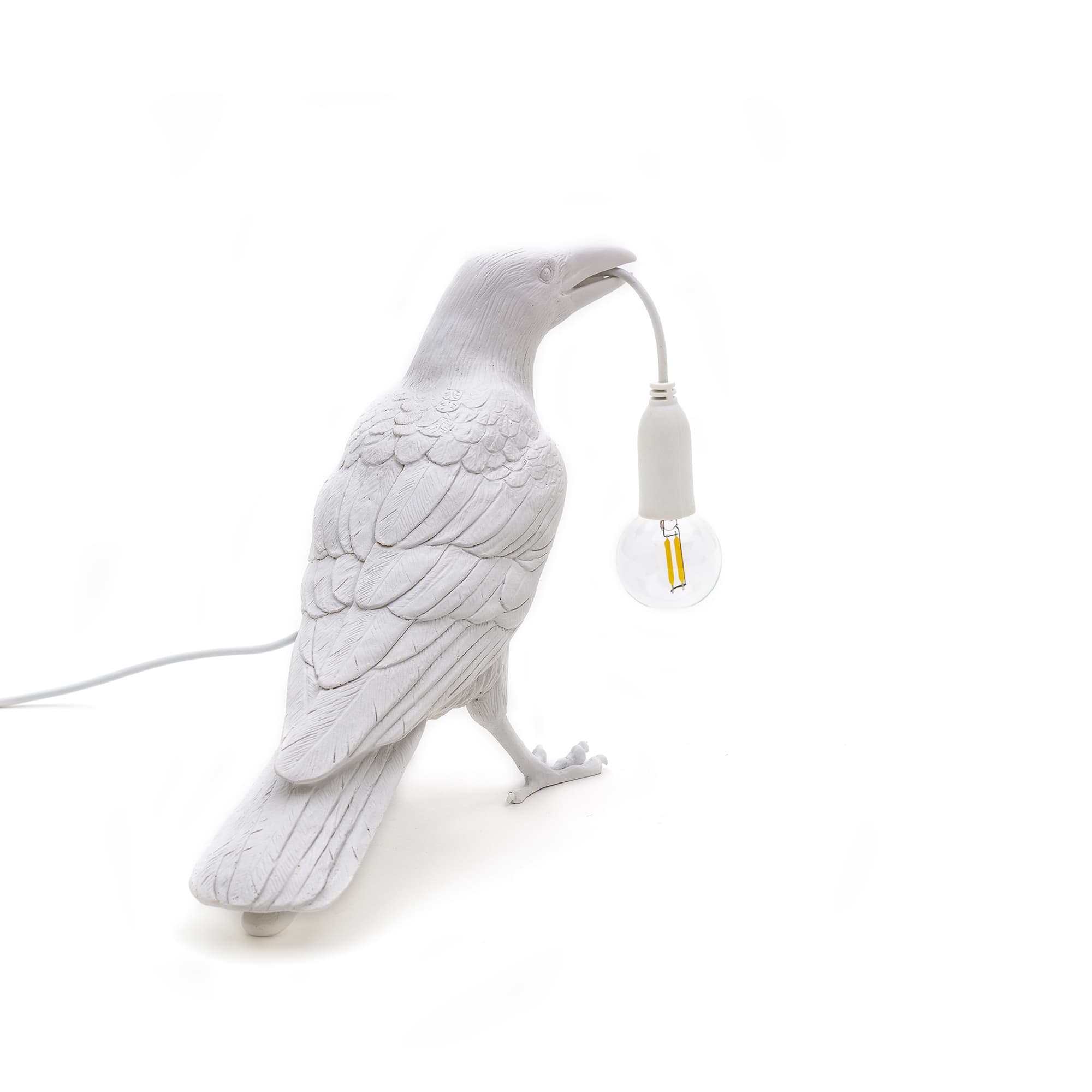 Bird Lamp White Waiting detail image - Resin Society