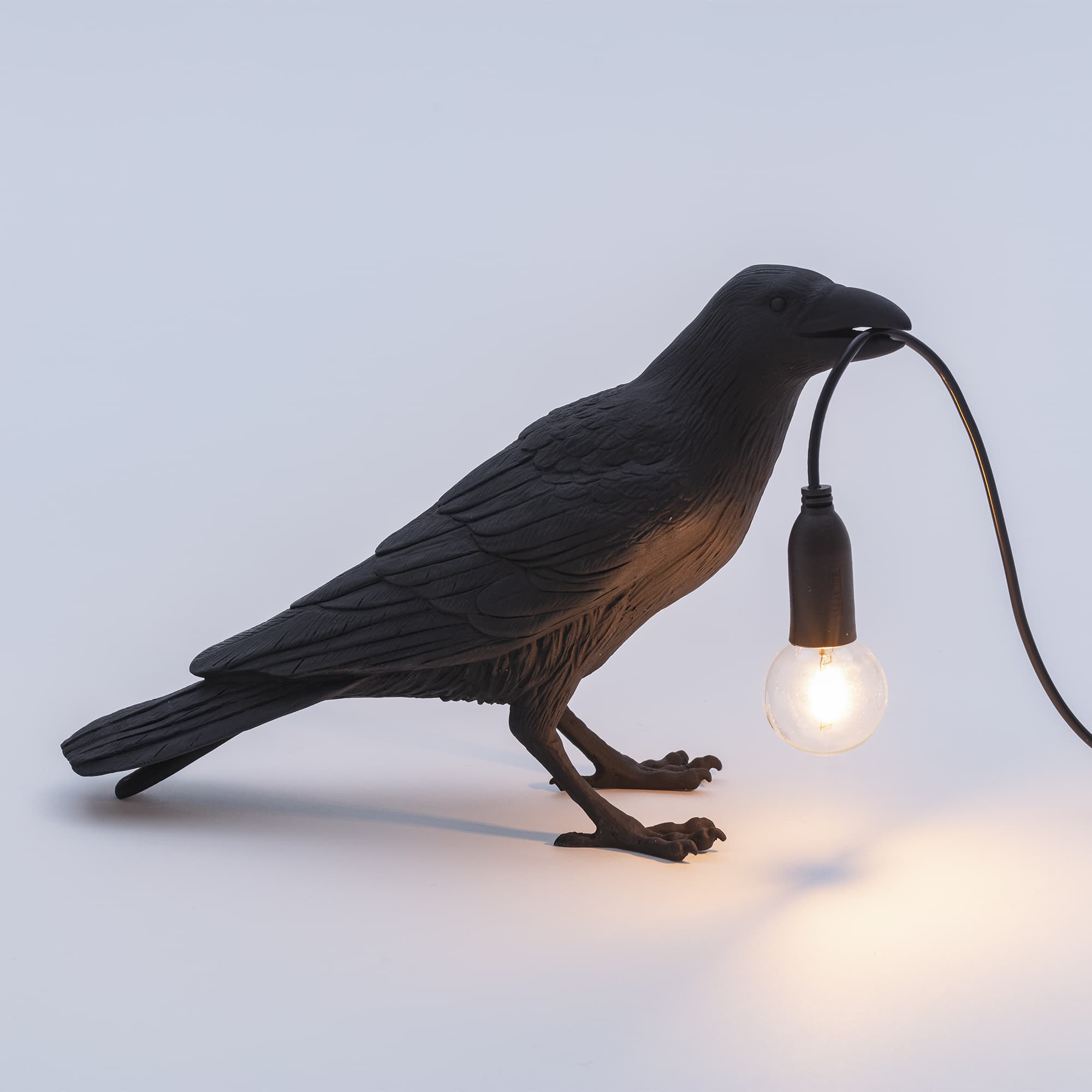 Bird Lamp Black Waiting OUTDOOR detail image - Resin Society