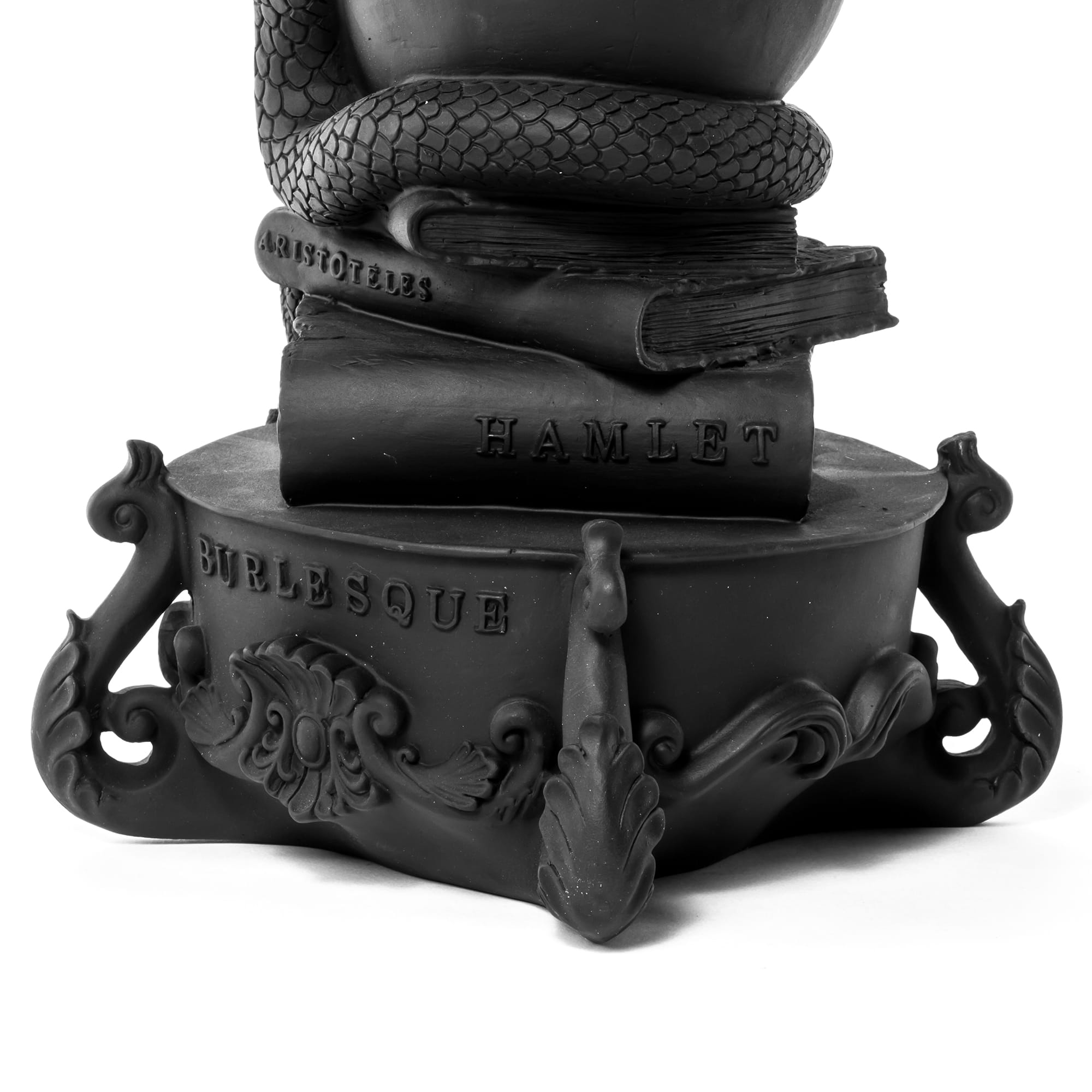 Giant Burlesque Skull Black detail image - Resin Society