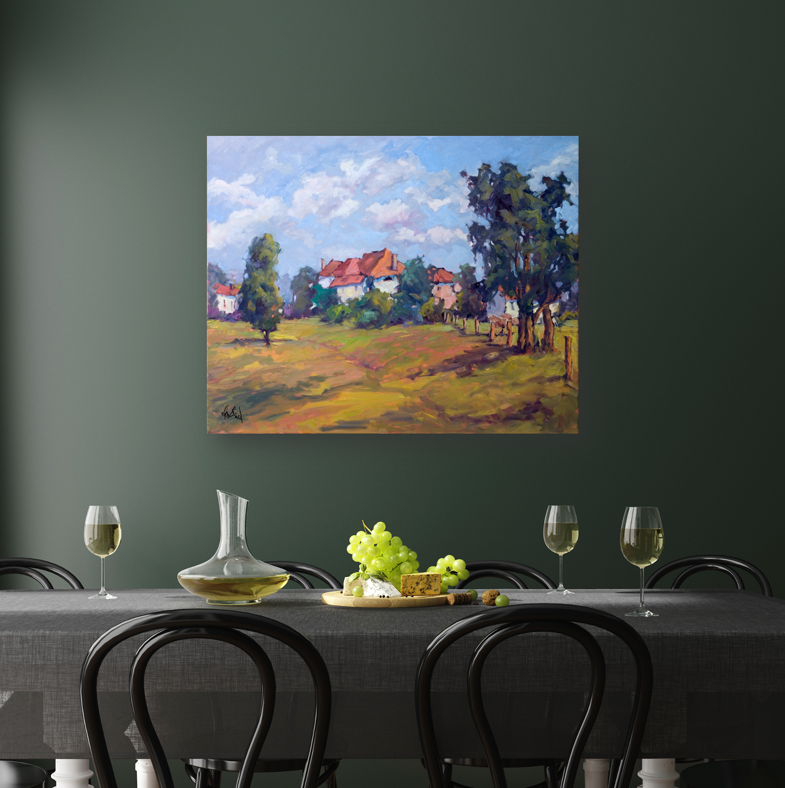 Serene Pastures Artist Enhanced Canvas Print by John Beard Collection - product image 2 for Resin Society