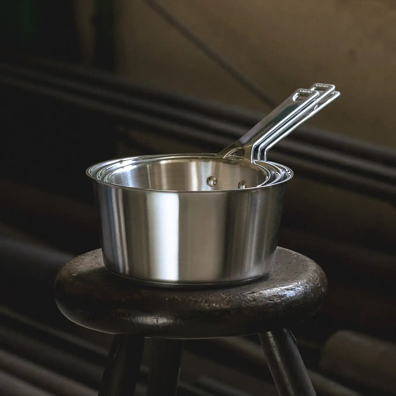 Set of 3 saucepans with glass lids by CRISTEL USA - product image 2 for Resin Society