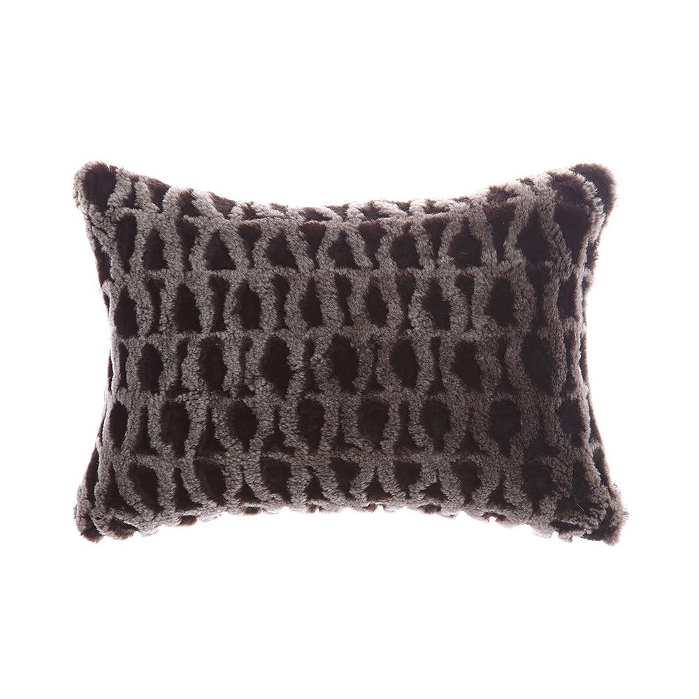 Amanda Hancrafted Sculpted Shearling Throw Pillow by Homelosophy