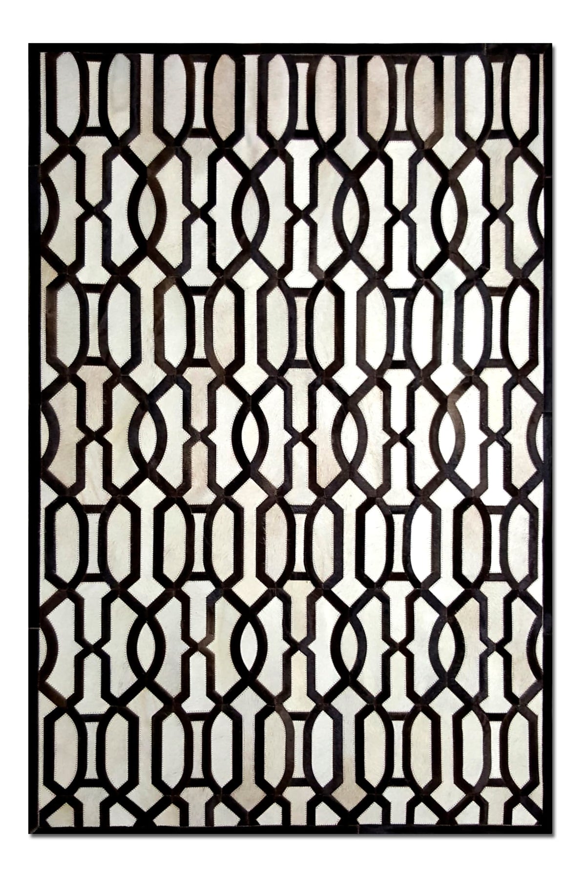 Small Trellis – Geometric Patagonian Cowhide Rug by Homelosophy