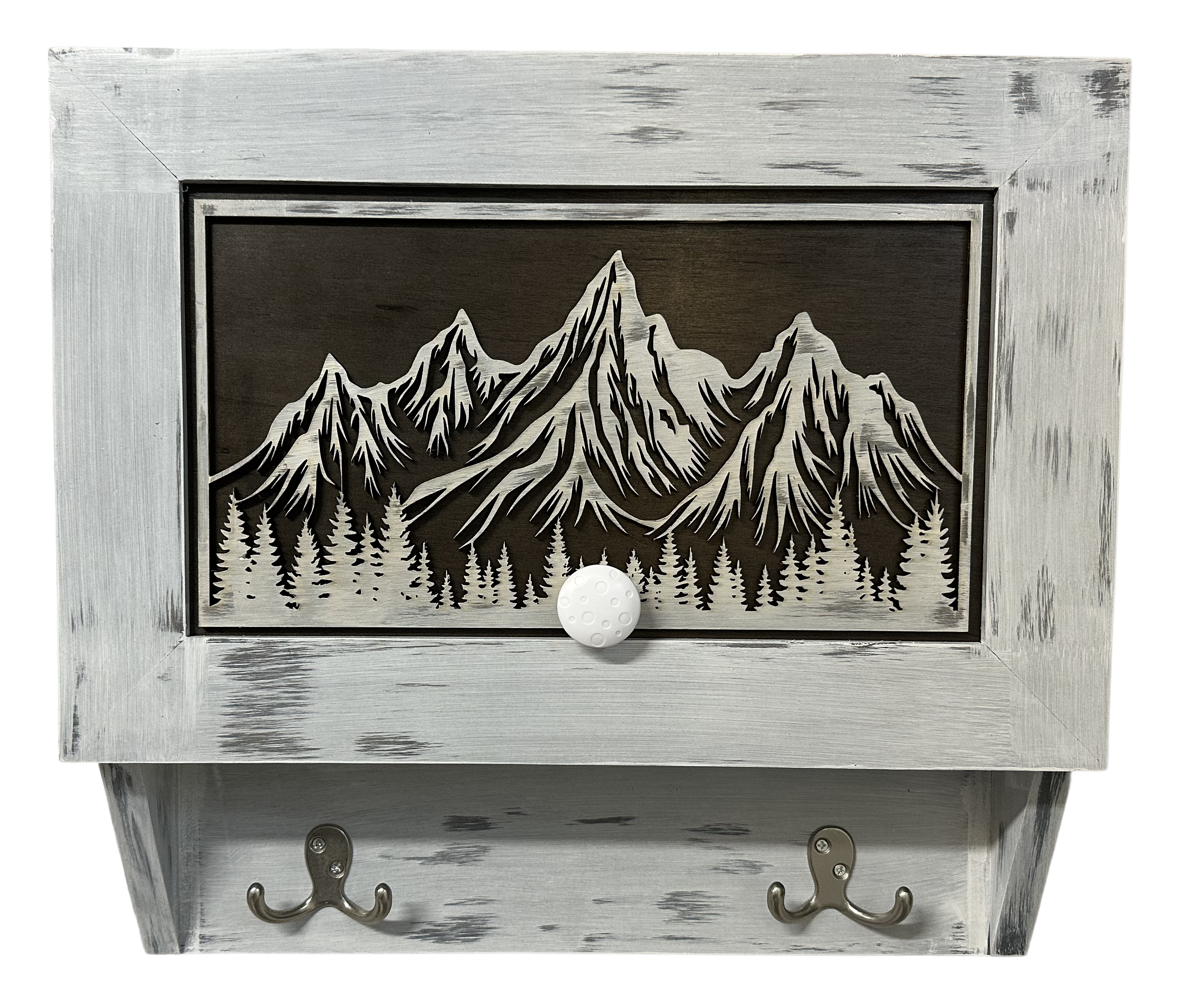 Hidden Gun Safe Coat Rack Snow Mountain Wall Decoration Concealed Shelf by Bellewood Designs - product image 11 for Resin Society