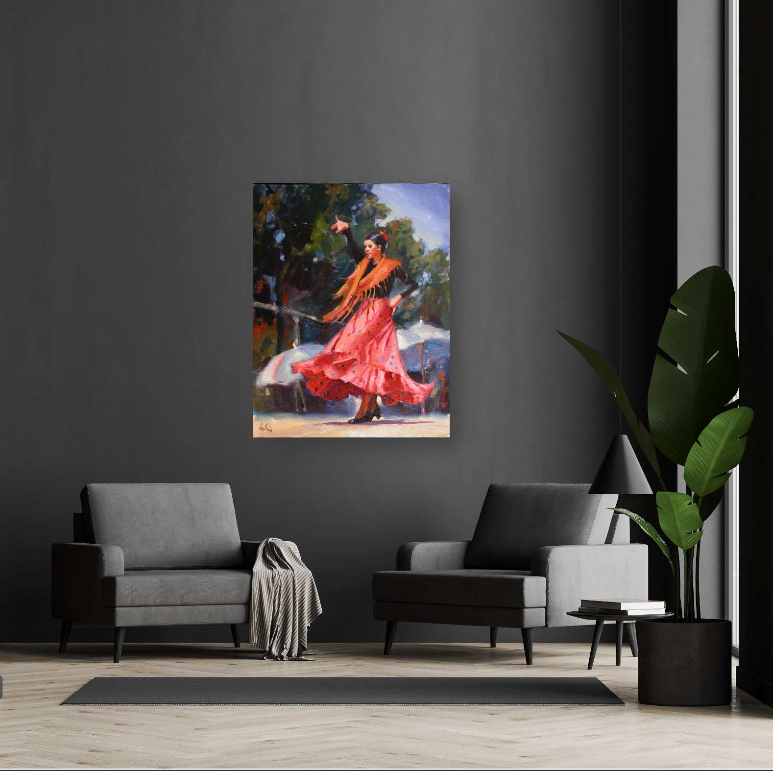 Spanish Dancer Artist Enhanced Canvas Print by John Beard Collection - product image 2 for Resin Society
