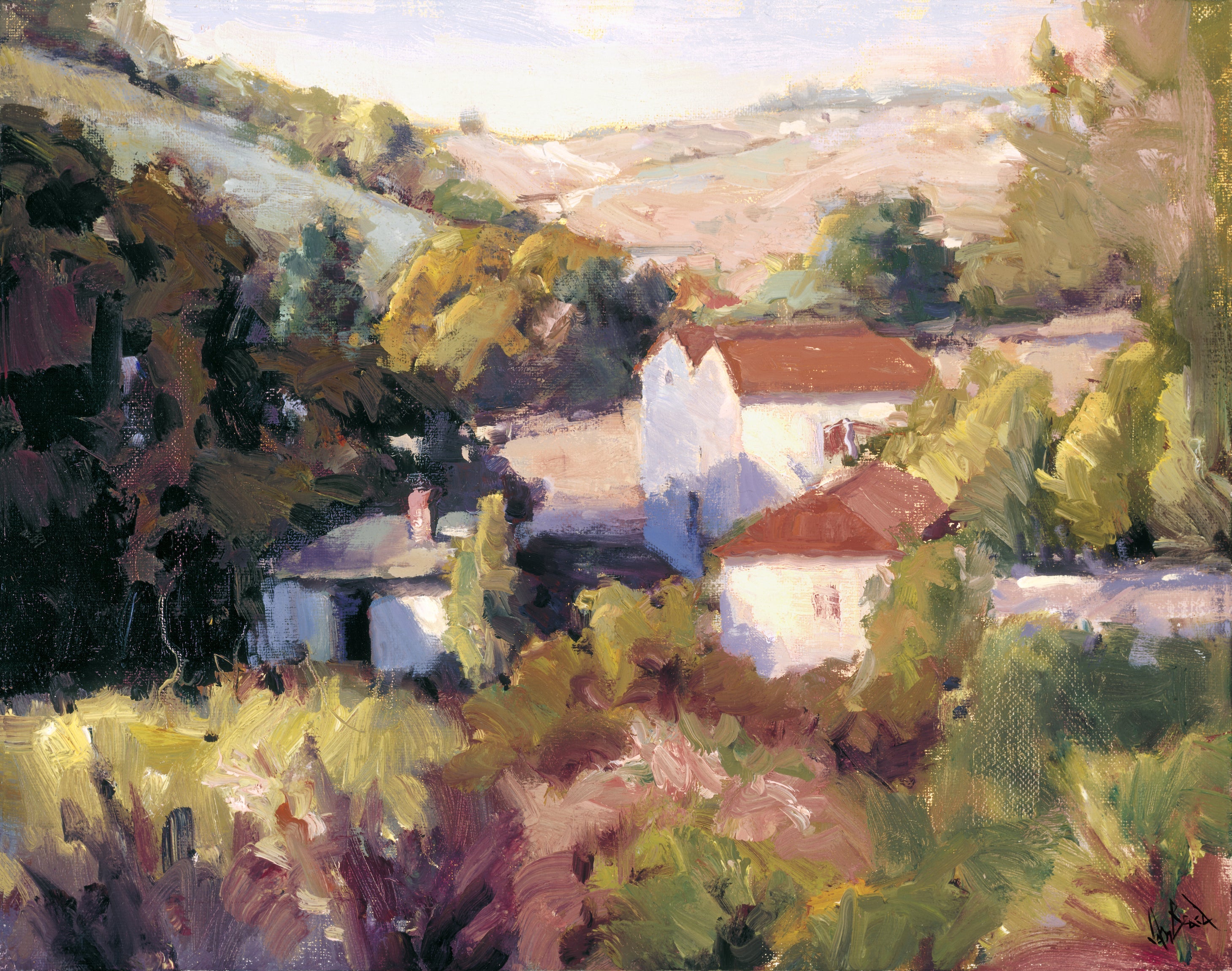Spanish Hills Artist Enhanced Canvas Print by John Beard Collection - main product image for Resin Society