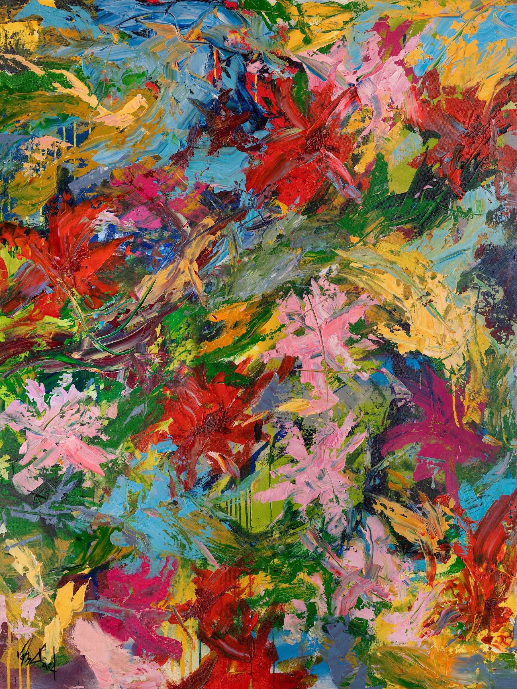 Spring Blooms Artist Enhanced Canvas Print by John Beard Collection - main product image for Resin Society